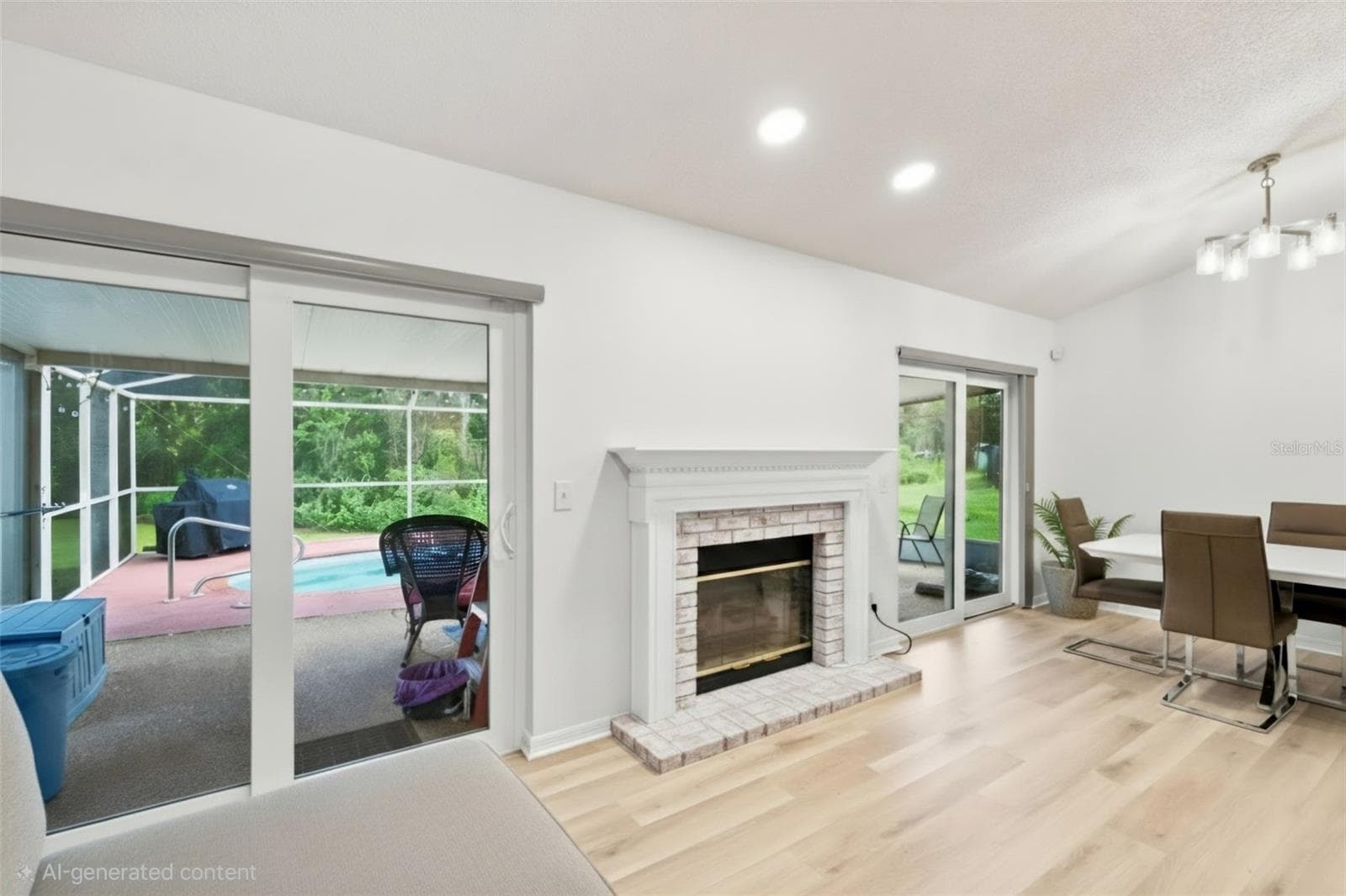 Fireplace rendered White to show a different look. - 1014 HARDWOOD DR, VALRICO