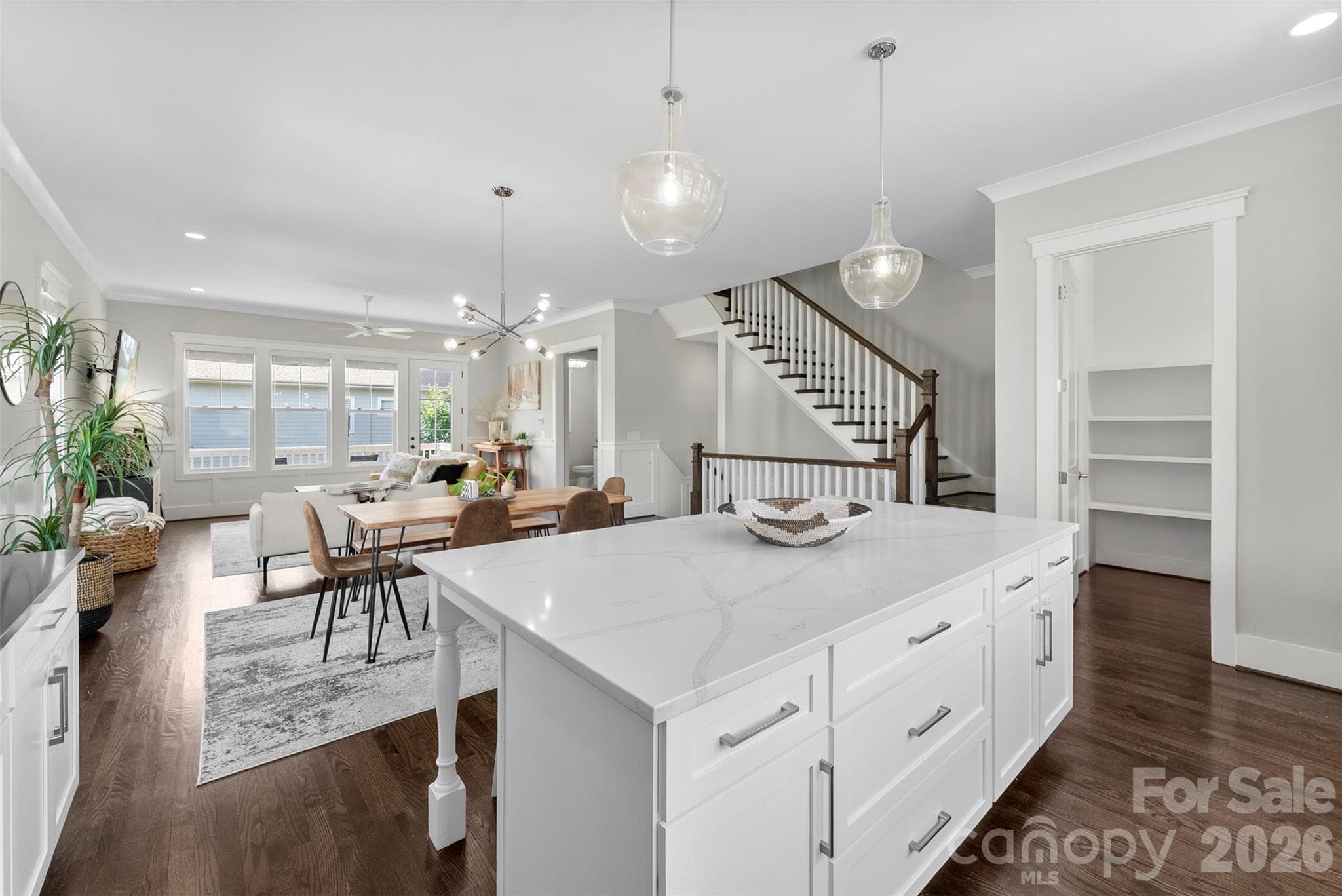 Kitchen flows directly into spacious dining and living areas - 543 Greystone Road, Charlotte