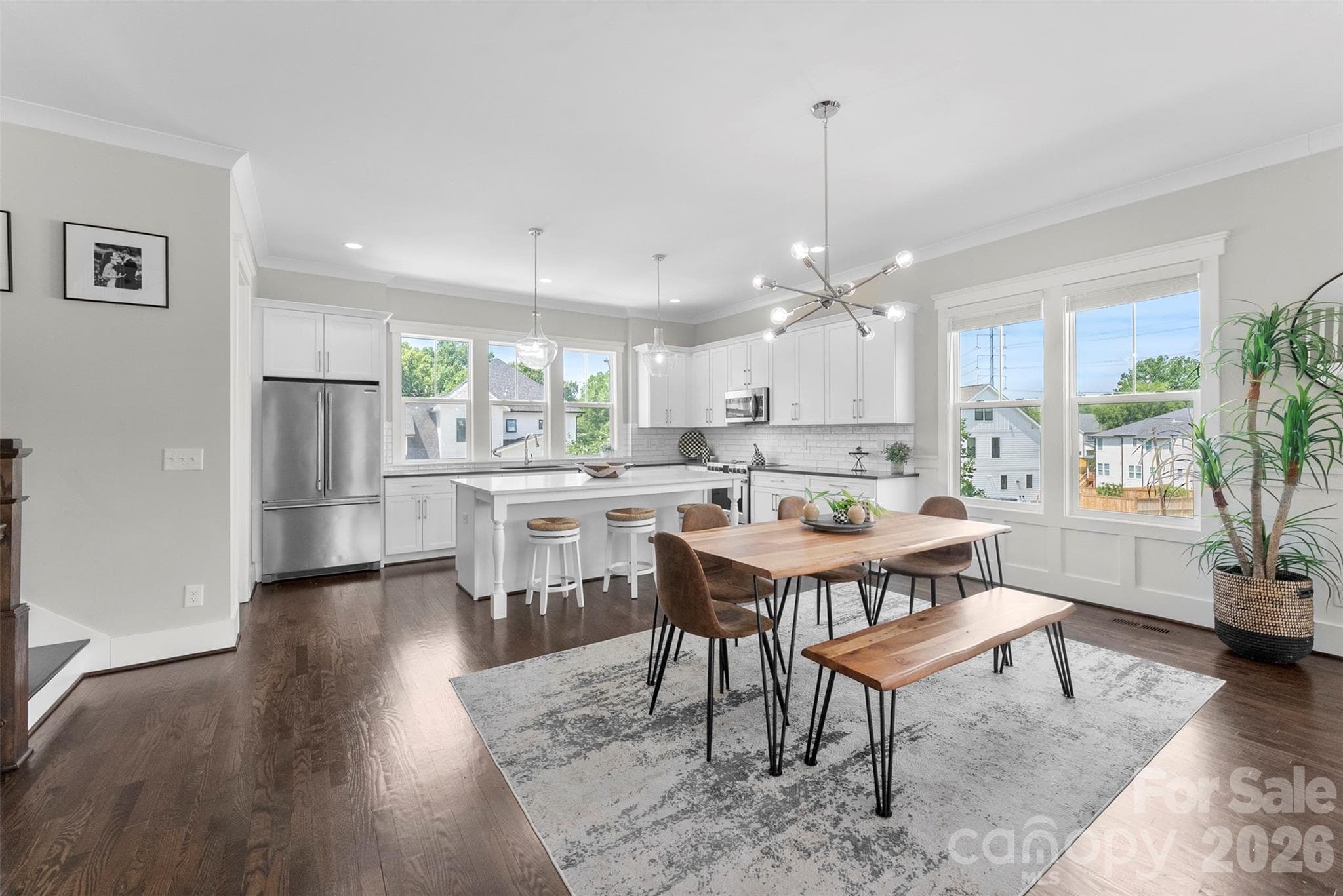 Dining area open to kitchen and living room - 543 Greystone Road, Charlotte