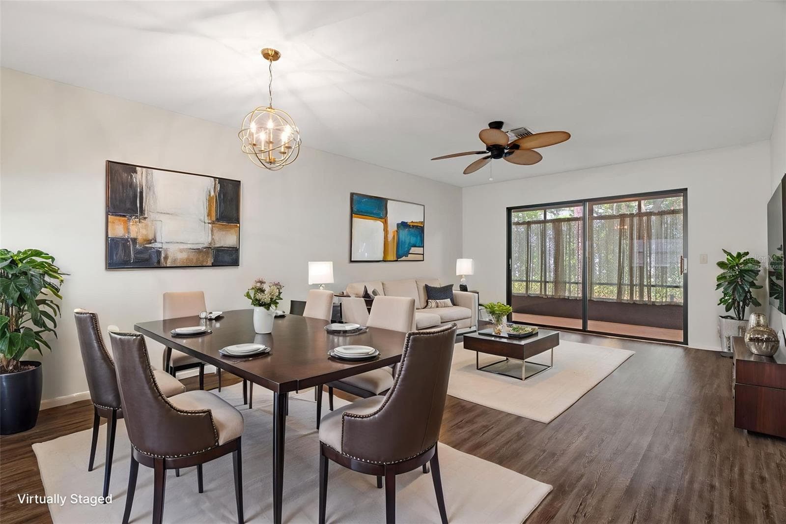 Living room virtually staged - 2102 FORESTER WAY, SPRING HILL