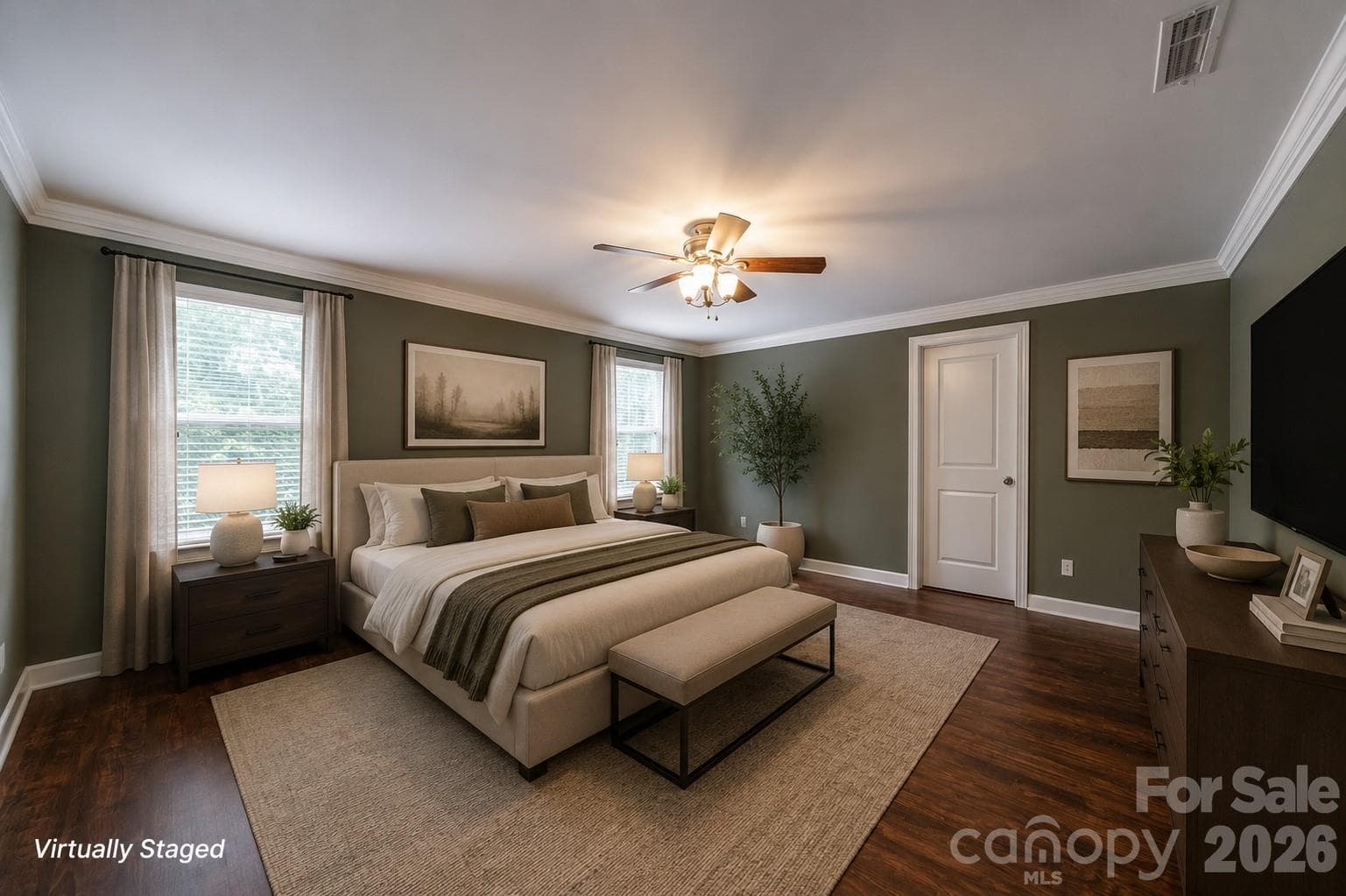 Primary Bedroom Virtually Staged - 2134 Gillette Drive, Clover