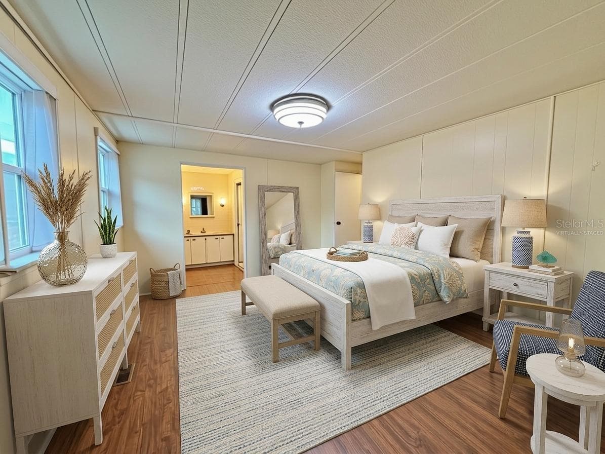 Virtually Staged Master Bedroom - 119 AUDUBON DR, LEESBURG