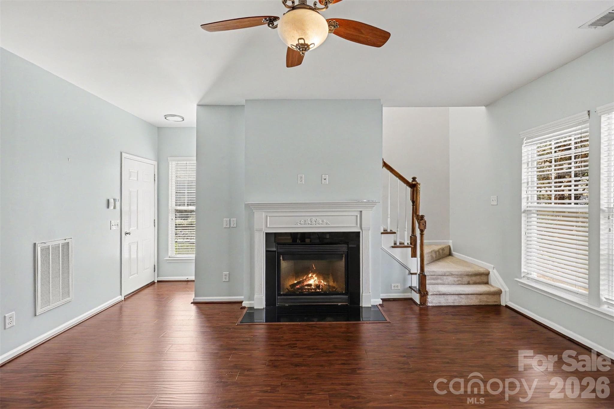 Cozy living room with gas fireplace - 712 Tulip Tree Place, Rock Hill