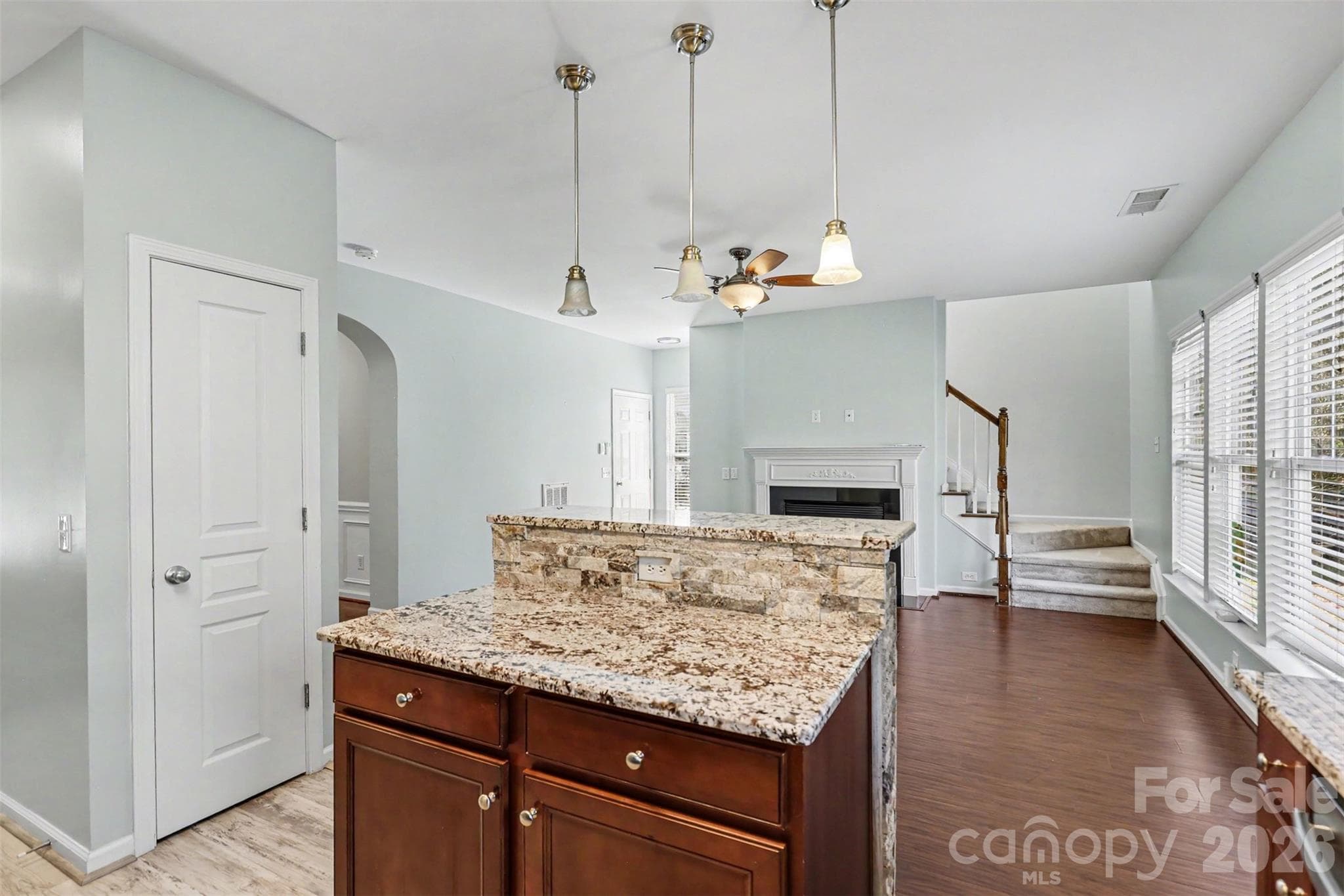 Kitchen flows nicely into the living space for easy entertaining - 712 Tulip Tree Place, Rock Hill