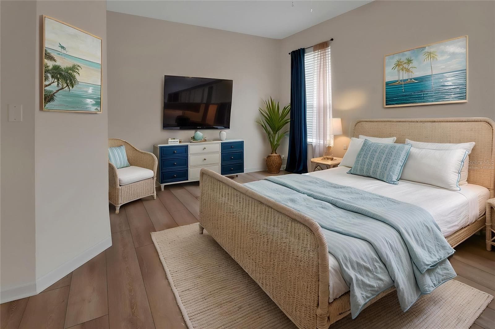 virtually staged primary bedroom - 525 HERON POINT WAY, DELAND