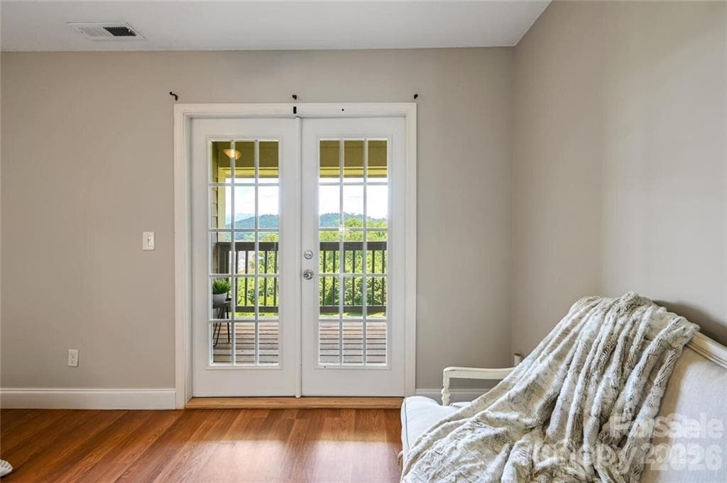 Primary Bedroom W/Doors to Balcony - 29 Rotunda Circle, Asheville