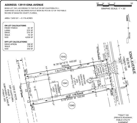 13919 Iona Avenue Plot Plan - 13919 IONA AVE, PALMETTO