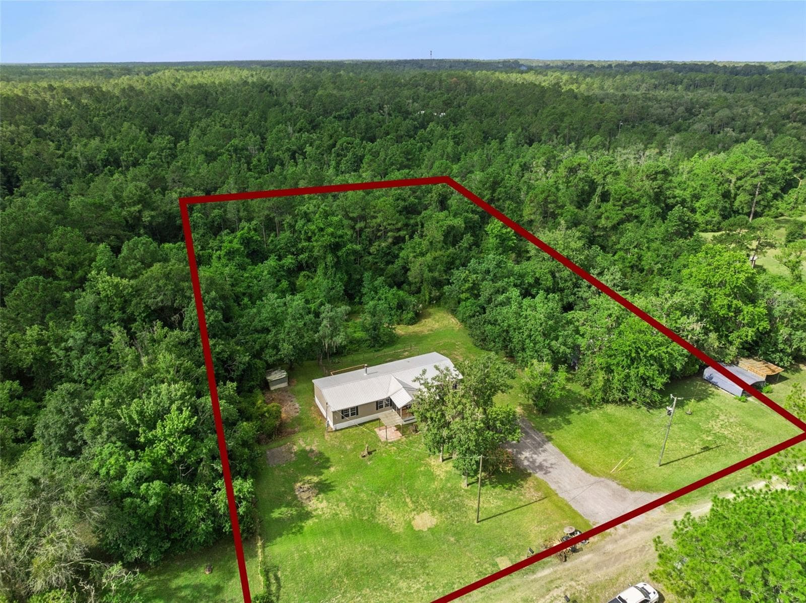 Aerial Lot lines - 129 PATRICIAN PL, SATSUMA