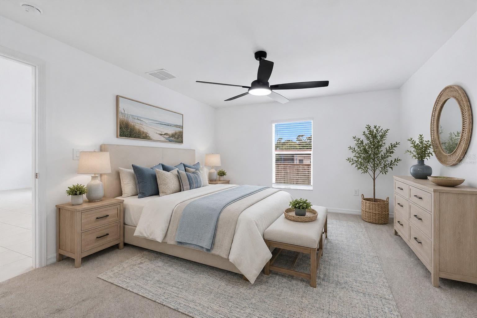 Primary Bedroom Virtually Staged - 1403 AKEN ST, PORT CHARLOTTE