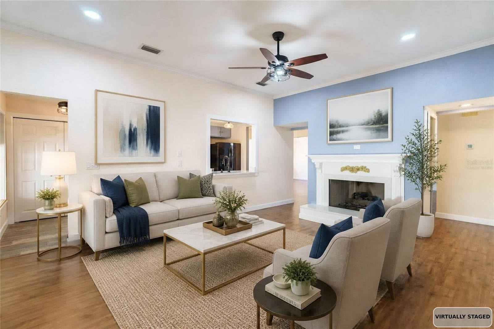 Virtually staged family room - 4418 NE 4TH ST, OCALA