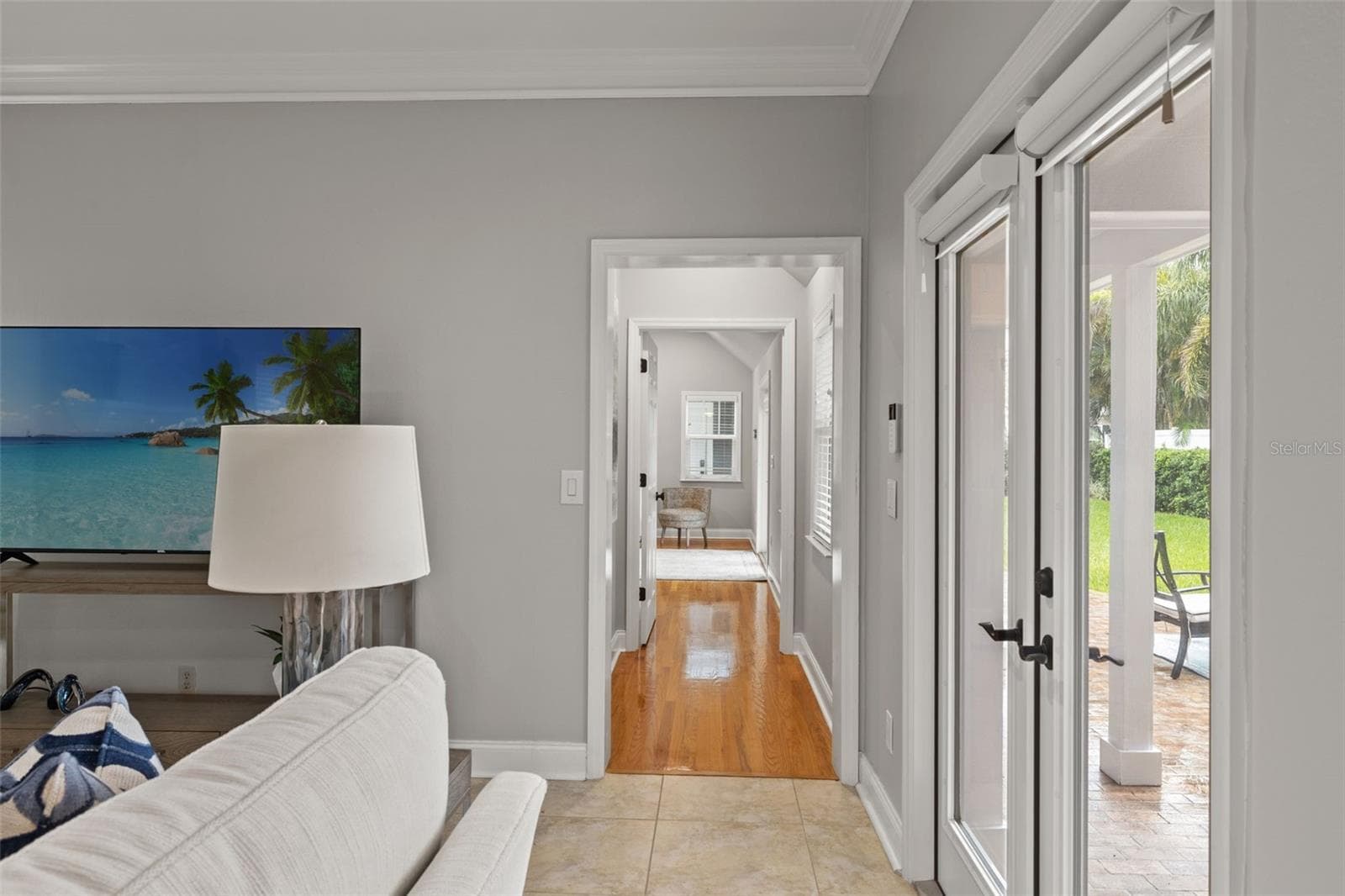 Family room looking to 1st floor primary - 3233 W PARKLAND BLVD, TAMPA