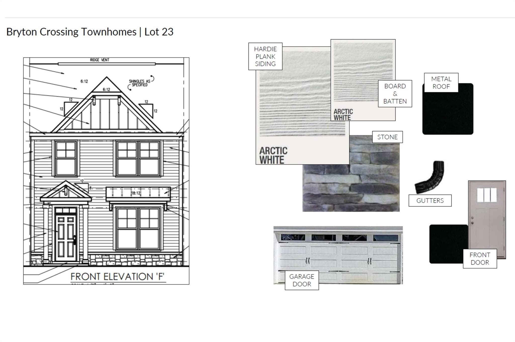 Homesite 23 Exterior Options - 12315 Bryton Ridge Parkway, Huntersville