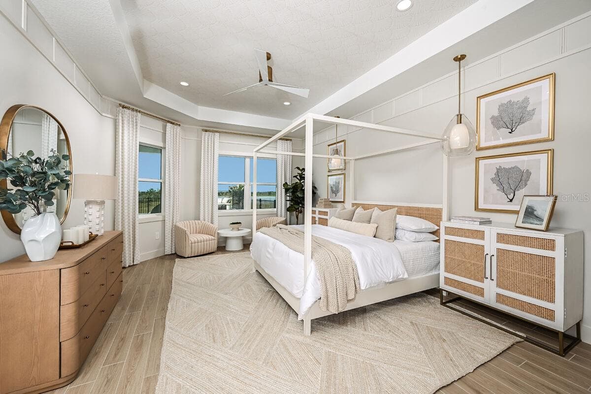 Owners Bedroom-Photo description represents the model home of same floor plan. - 17524 MACARTHUR LOOP, VENICE