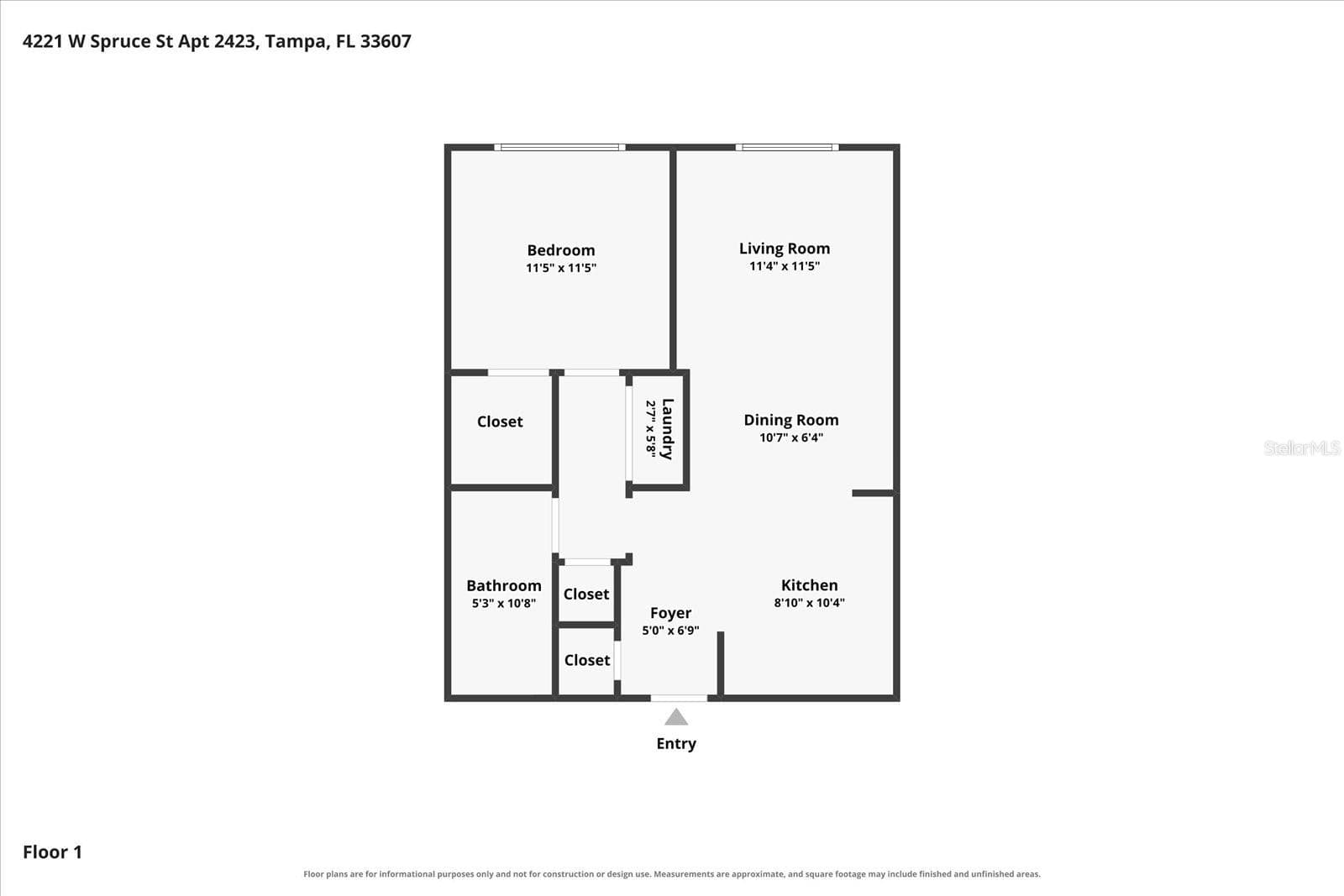 Floorplan - 4221 W SPRUCE ST #1419, TAMPA