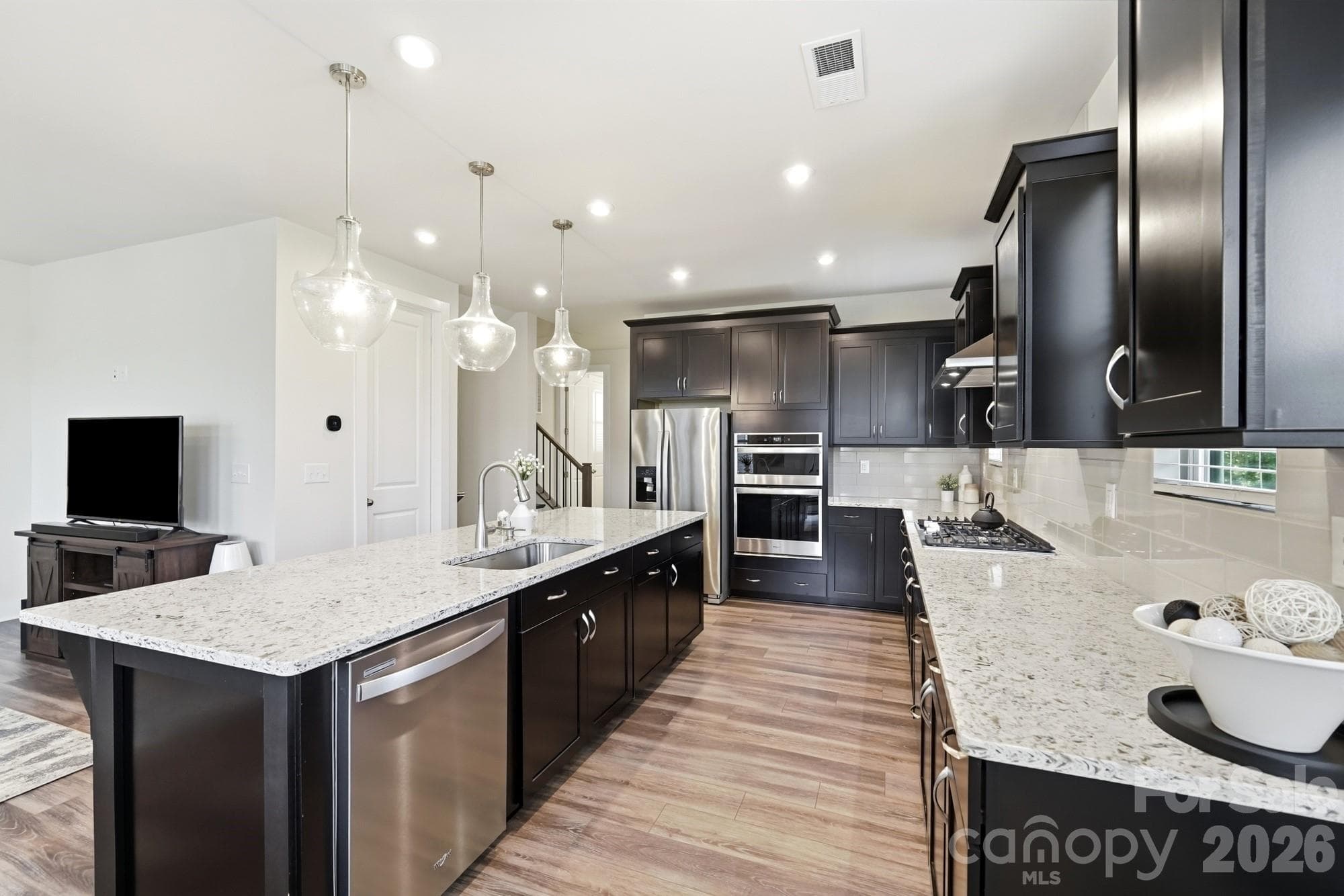 Beautiful Maple cabinets stained Espresso - 2745 Ensemble Court, Charlotte