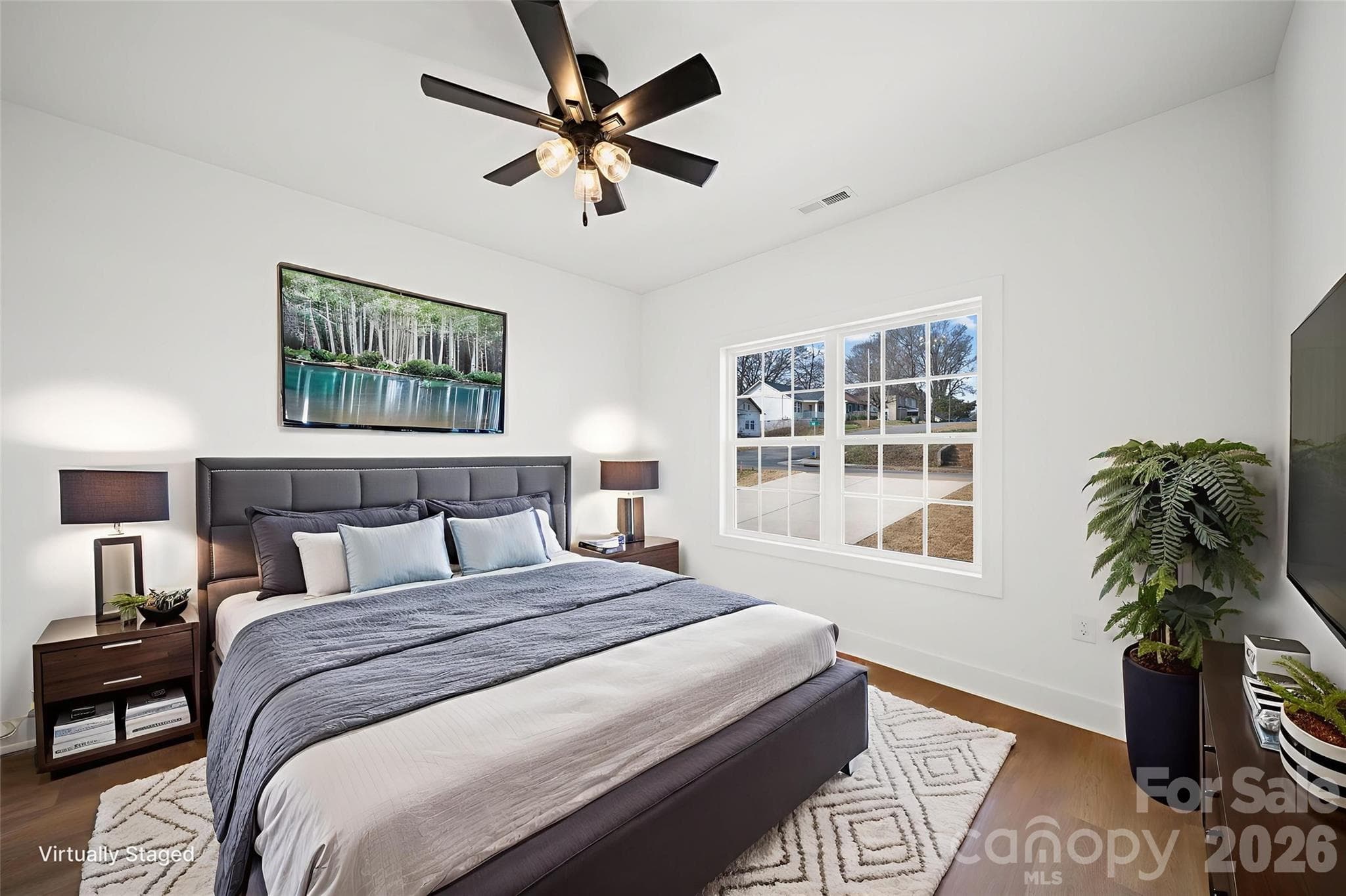 Primary Bedroom (Virtual Staged) - 412 S Hill Street, Gastonia