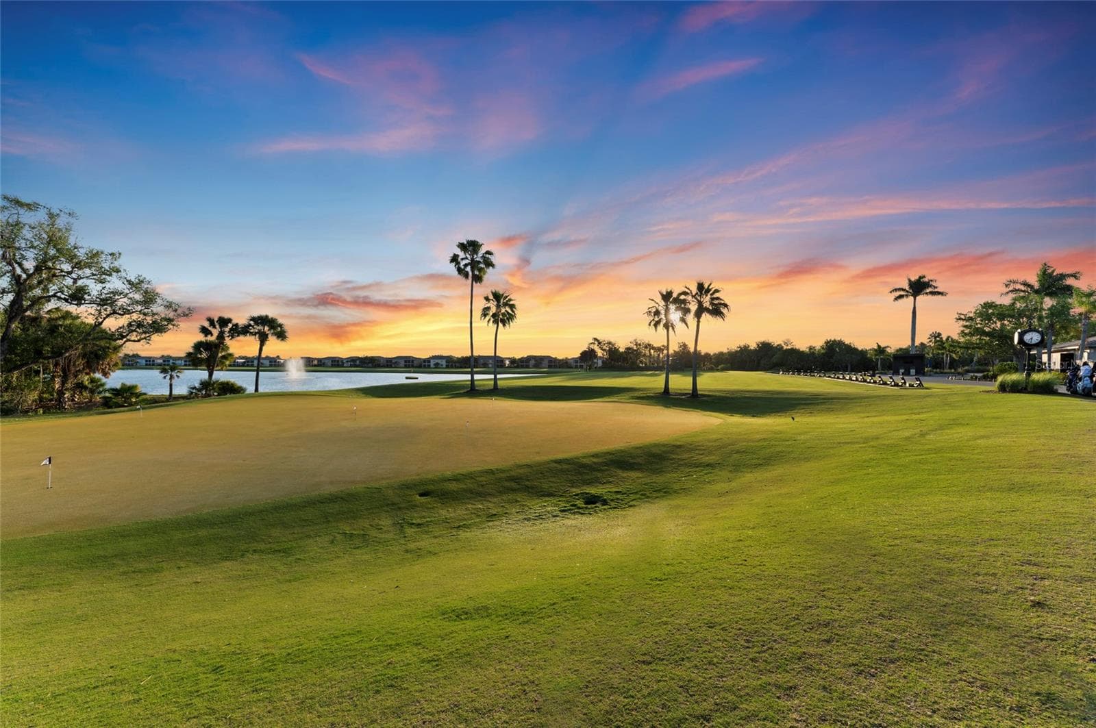 Sunset over Golf Course - 157 WANDERING WETLANDS CIR, BRADENTON