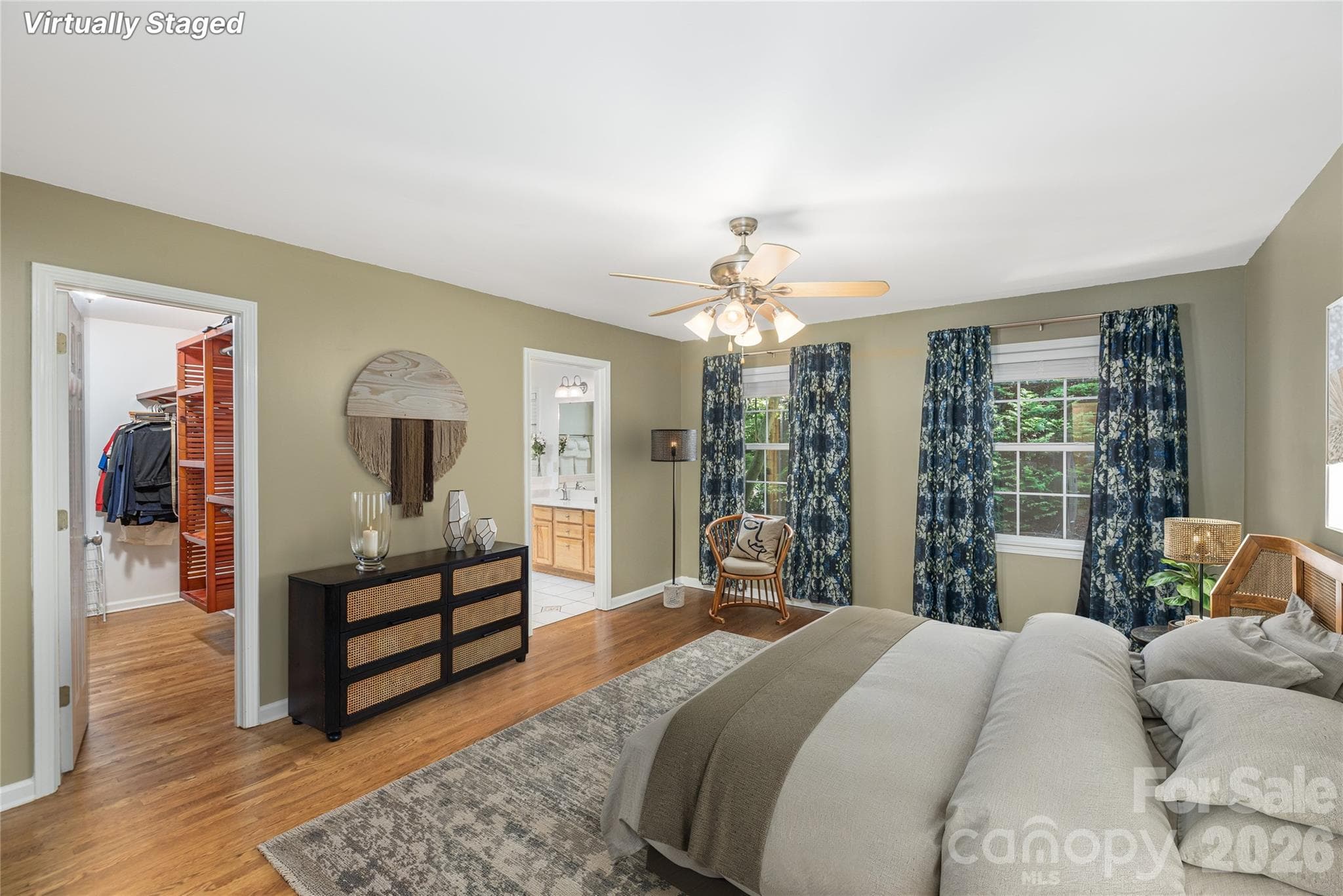 Primary Suite on the Main - virtually staged - 602 Hidden Springs Drive, Asheville