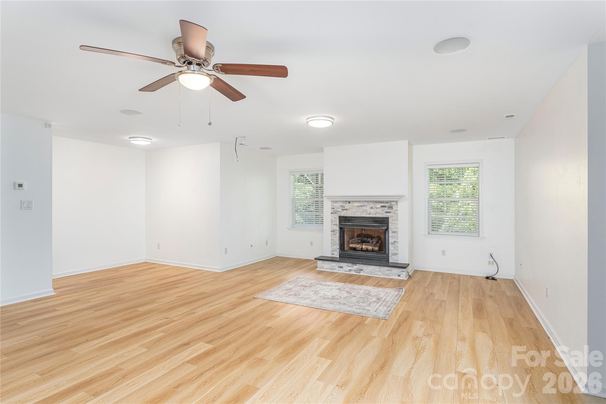 Gas Fireplace in Family Room - 602 Hidden Springs Drive, Asheville