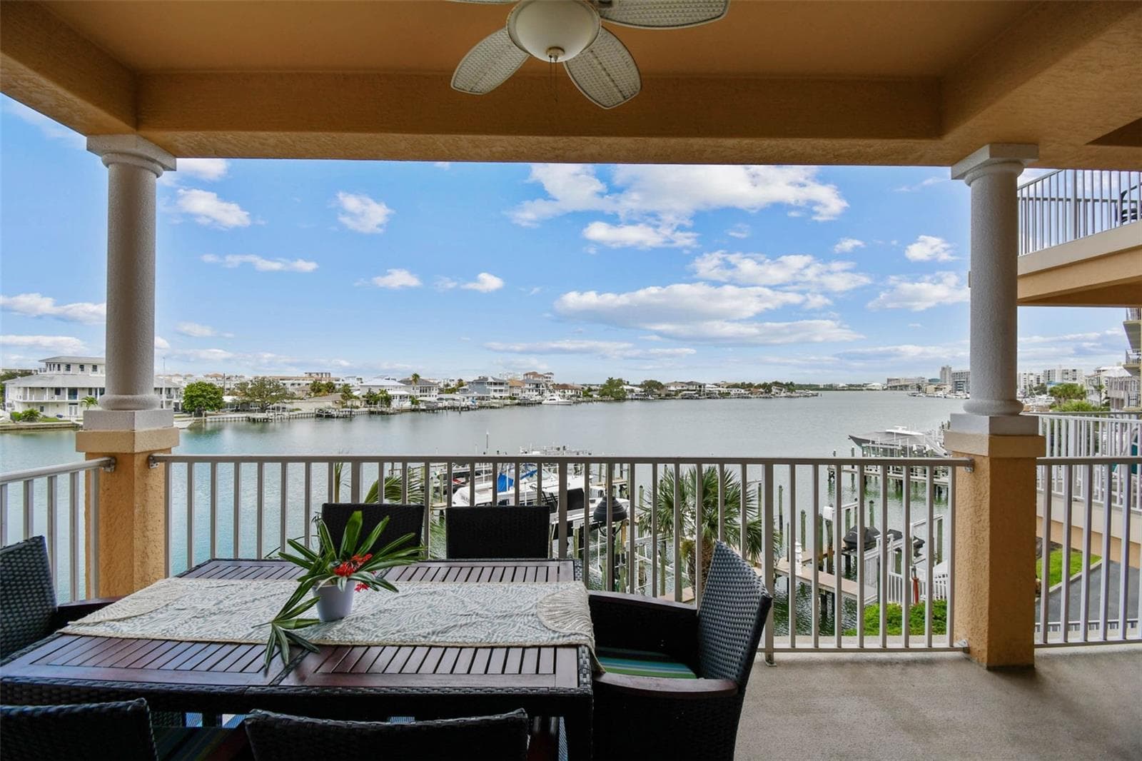 Generous patio spans the main living areas and primary bedroom - 530 S GULFVIEW BLVD #304, CLEARWATER BEACH