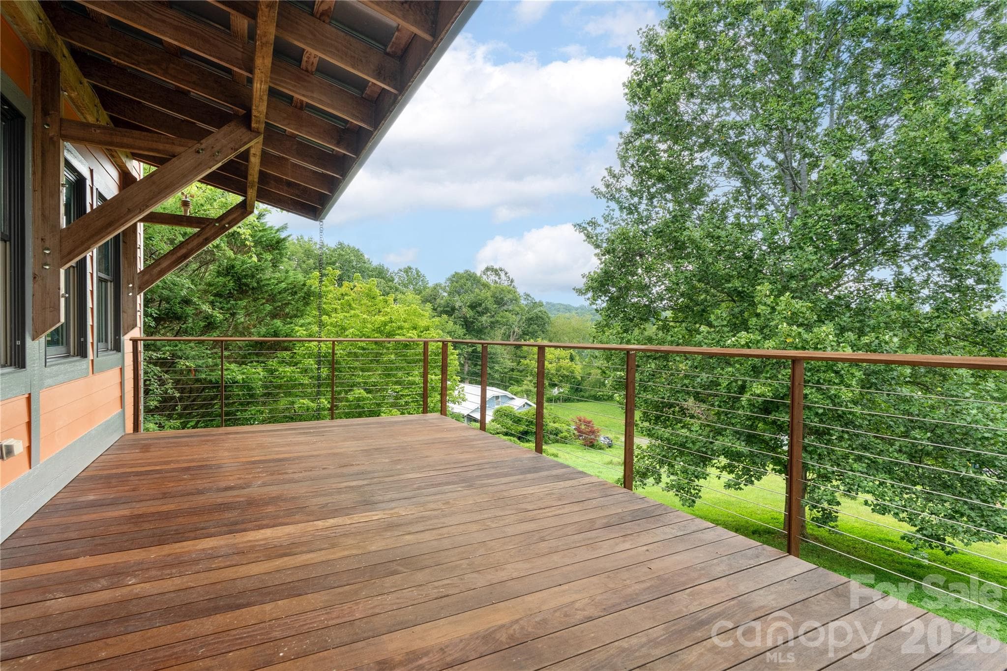 Large deck off living room - 31 Grey River Run, Woodfin