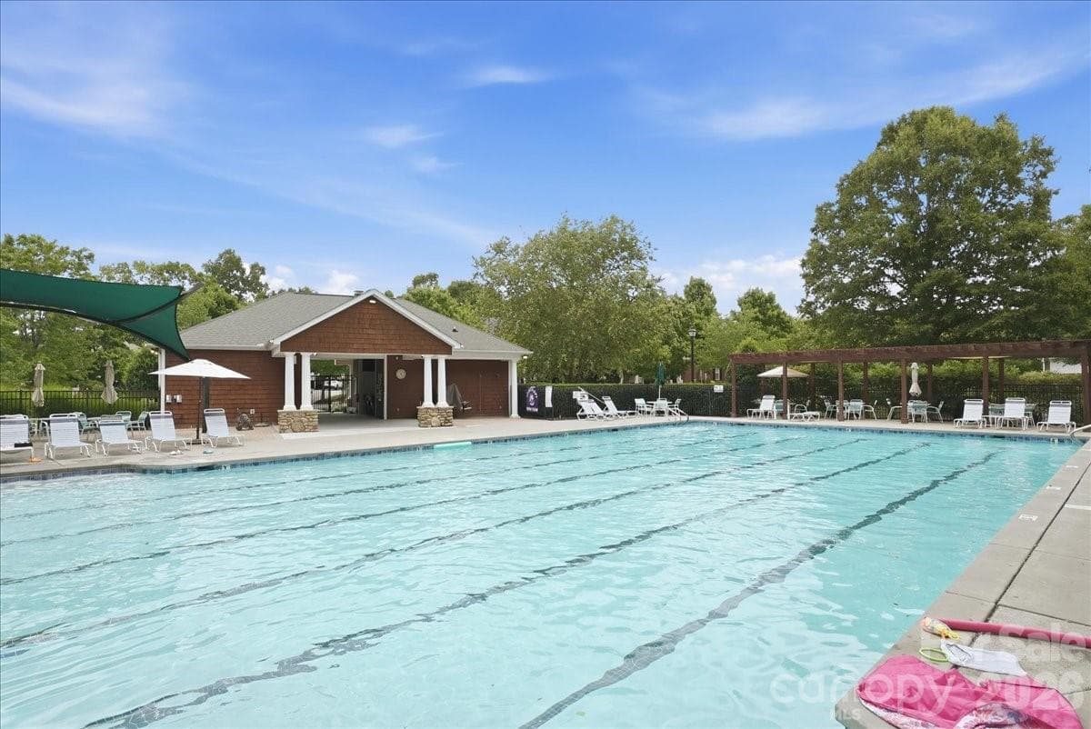 25 yard pool, covered seating areas - 6055 Latta Springs Circle, Huntersville