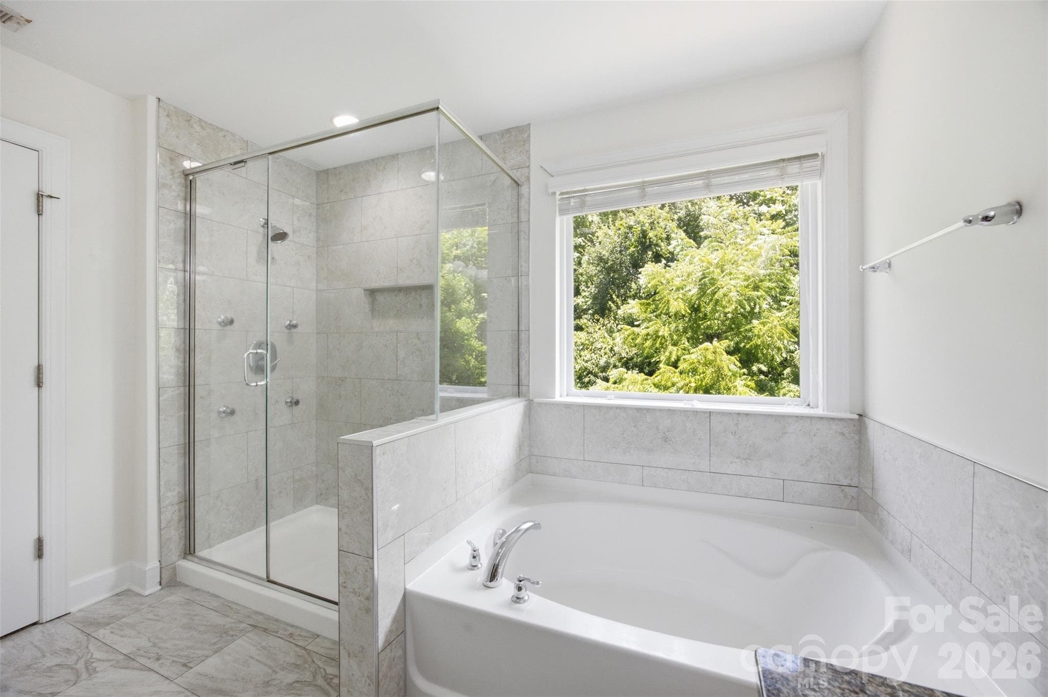 En-suite bathroom featuring a newly tiled walk-in shower - 423 Fischer Road, Fort Mill