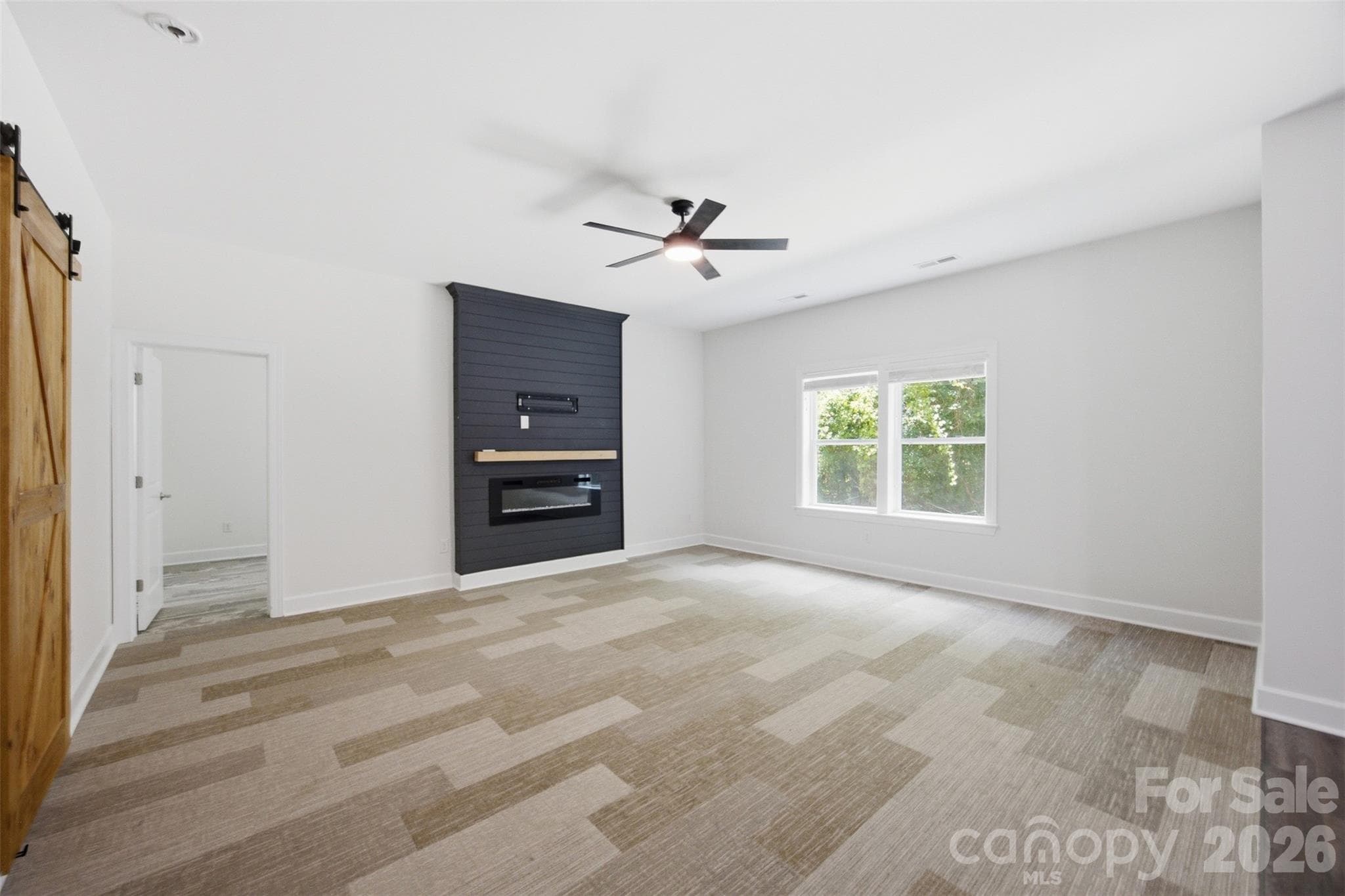 2nd Living Quarters Living Room w/ electric fireplace - 423 Fischer Road, Fort Mill