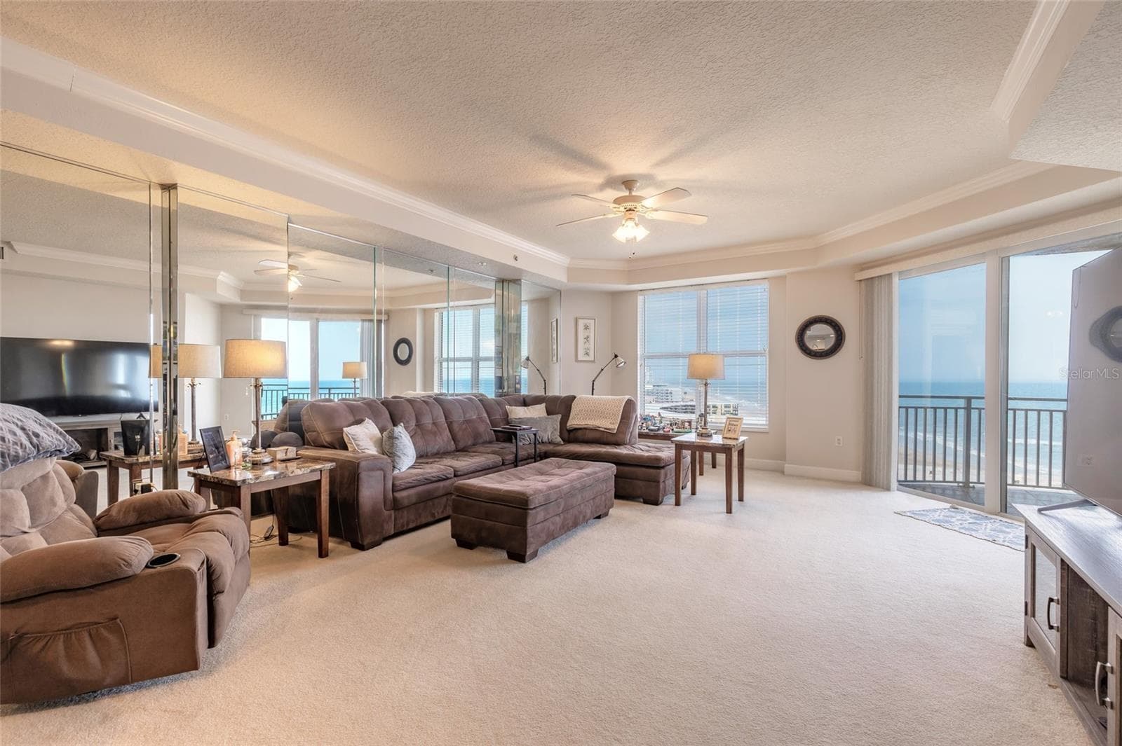 Living Room - 2403 S ATLANTIC AVE #910, DAYTONA BEACH SHORES