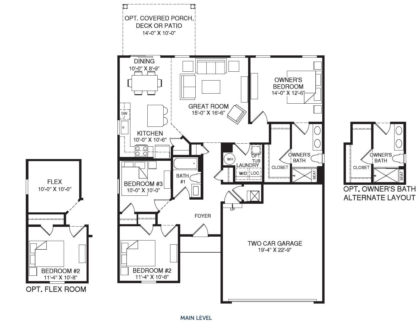 Grand Bahama Ranch style floorplan - 333 Linwood Estates Drive, Lexington