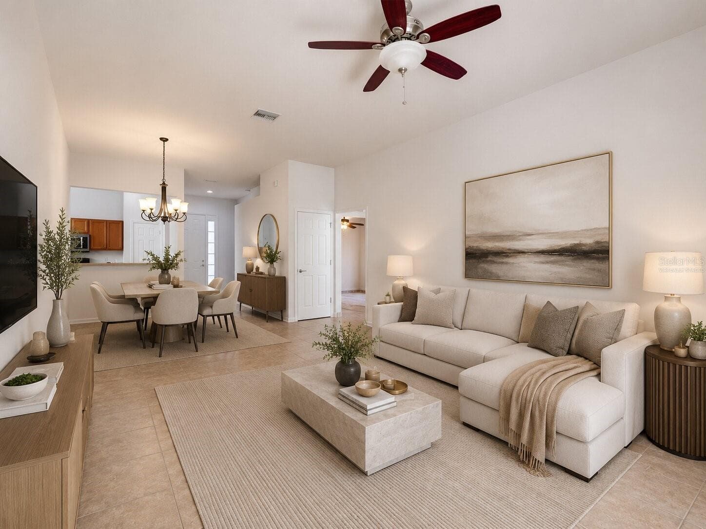 Virtually Staged Living and Dining Area - 2972 SANTA MARIA AVE, CLERMONT
