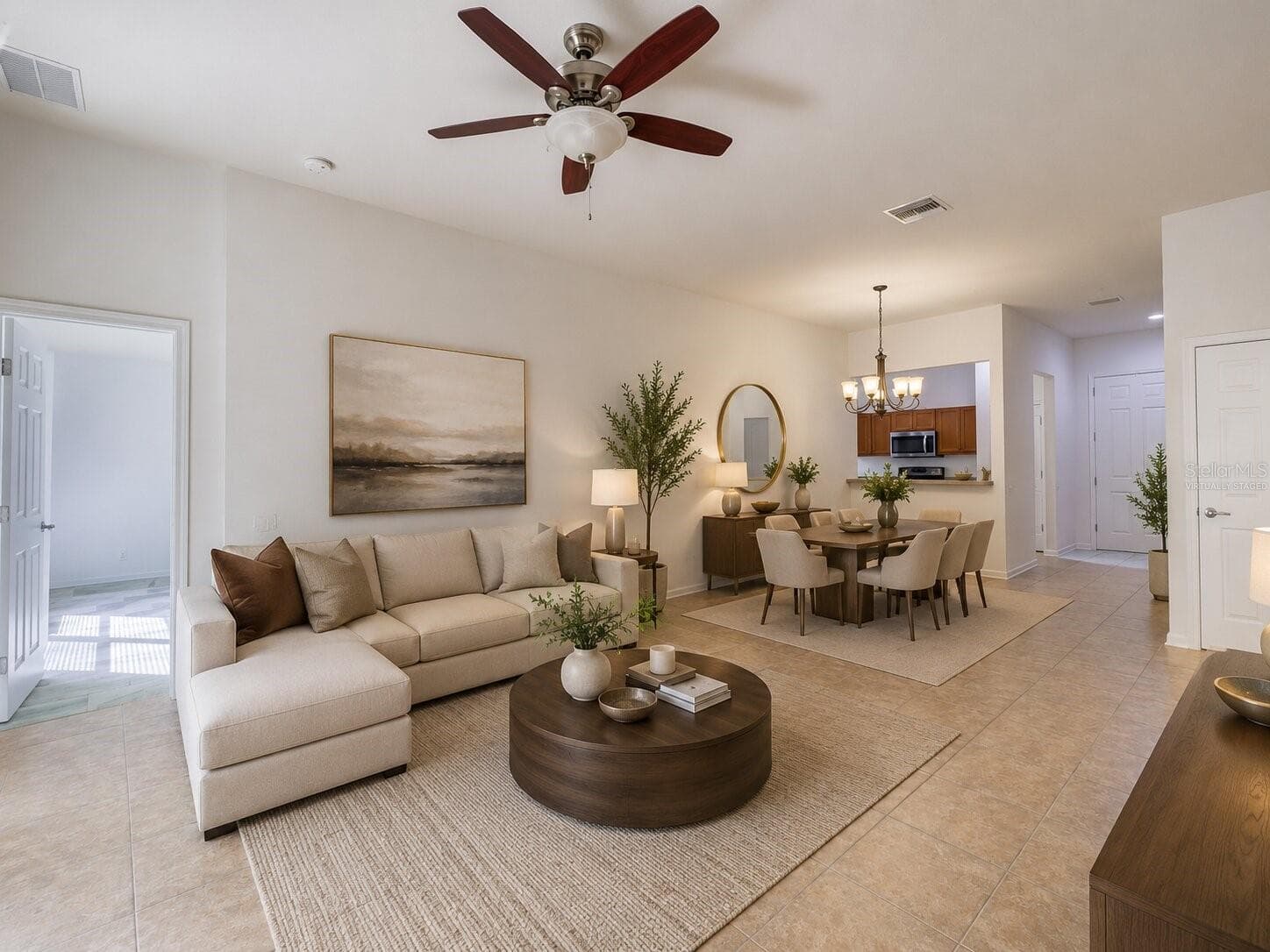 Virtually Staged Living and Dining Area - 2972 SANTA MARIA AVE, CLERMONT