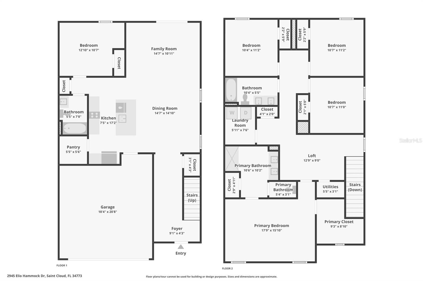 Floor Plan - 2945 ELIO HAMMOCK DR, HARMONY