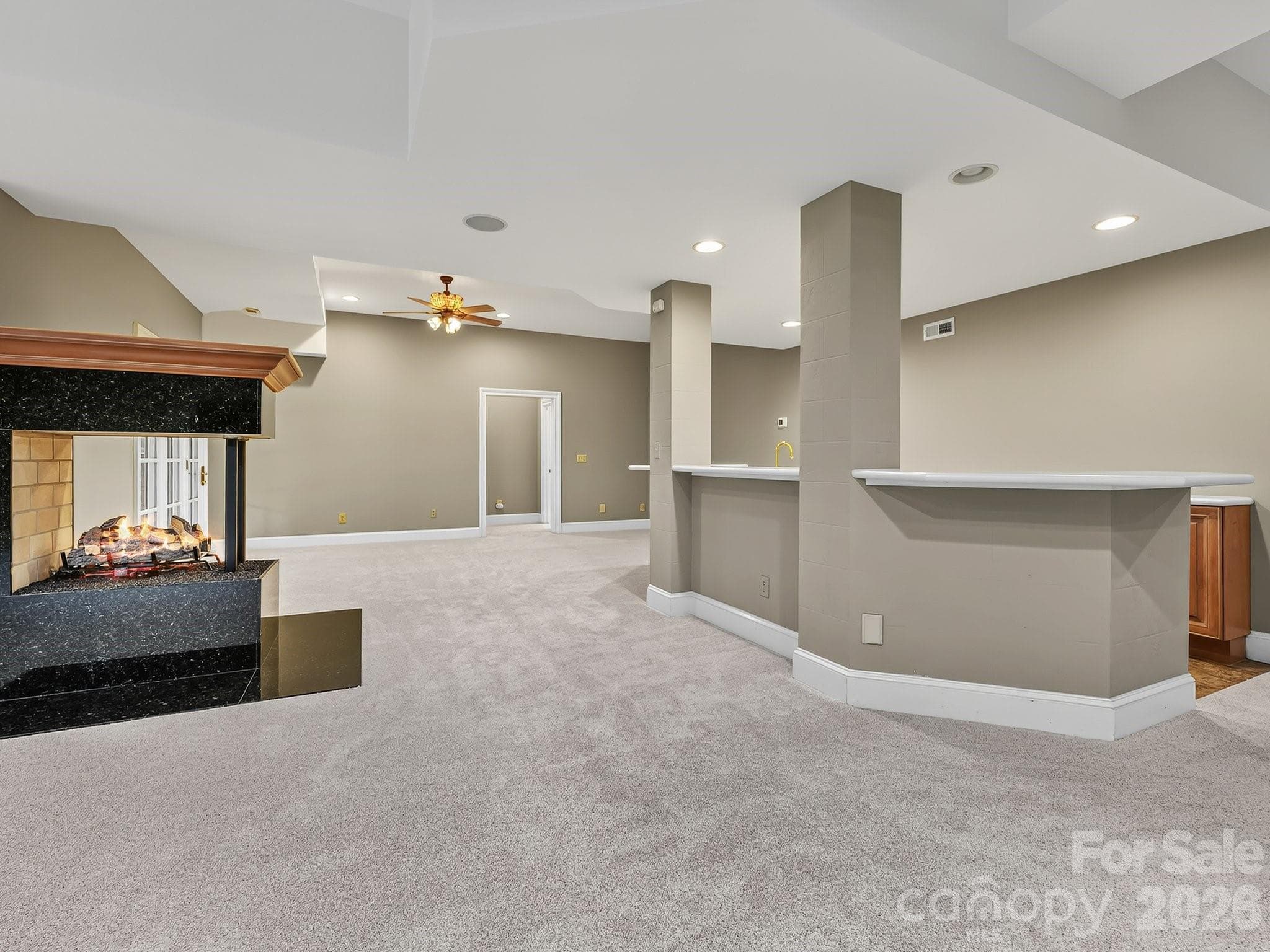 Lower level with fireplace - Charlotte