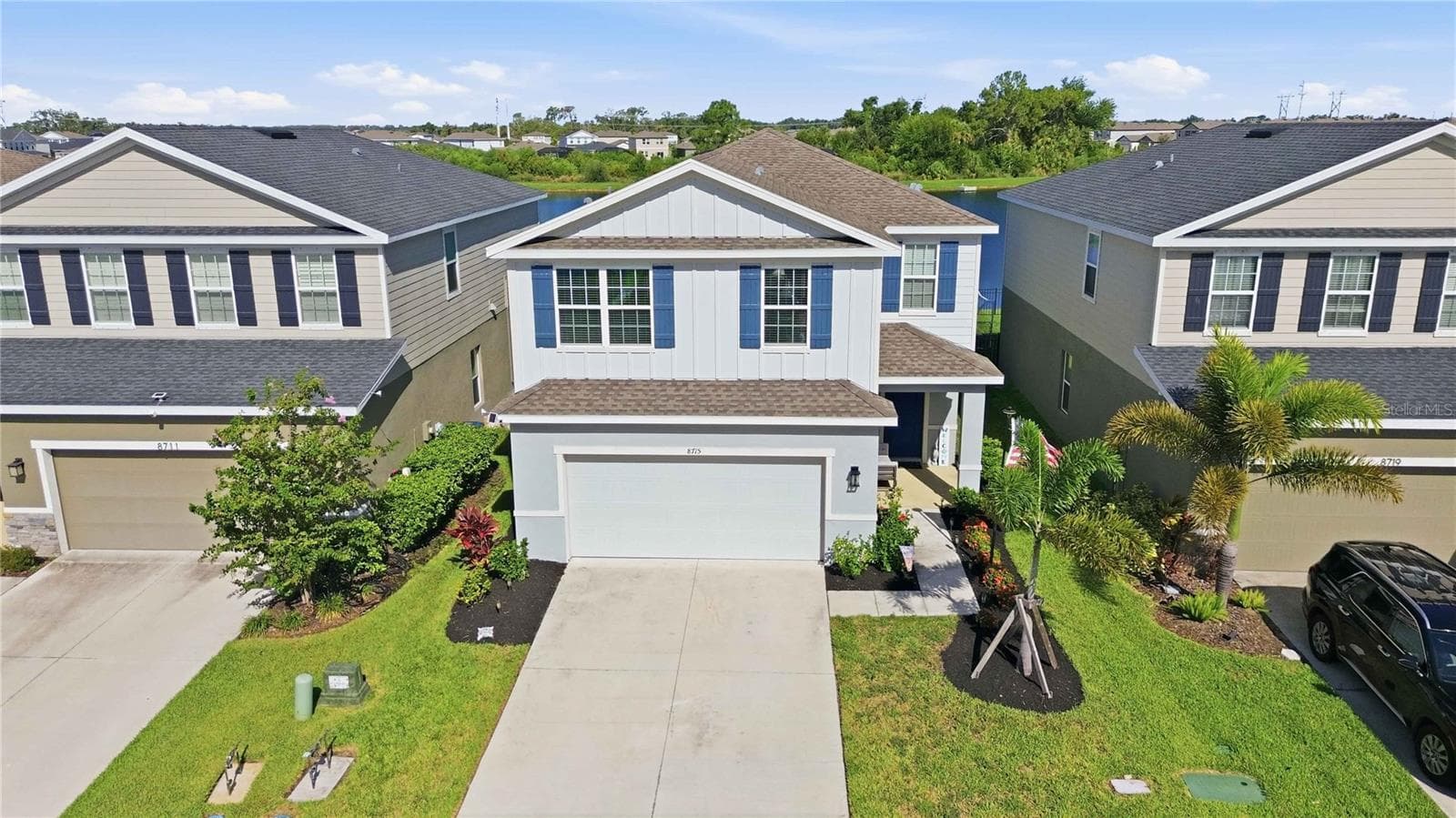 Front Elevation Drone - 8715 SUNSHOWER PL, PARRISH