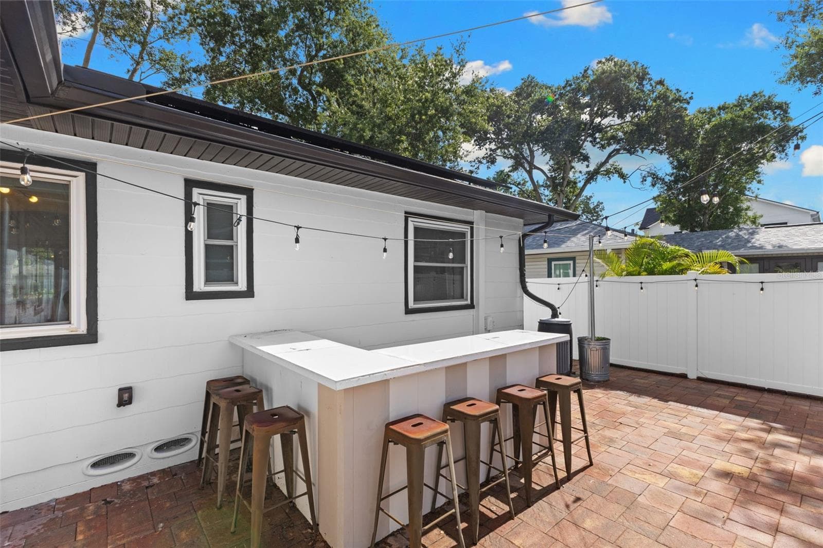Backyard with Pavers and Vinyl Fence - 170 22ND AVE N, ST PETERSBURG