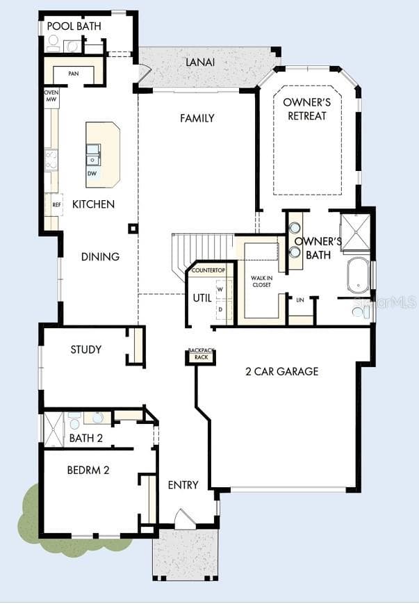 Floor Plan First Floor - 3627 BOBOLINK LN, ORLANDO