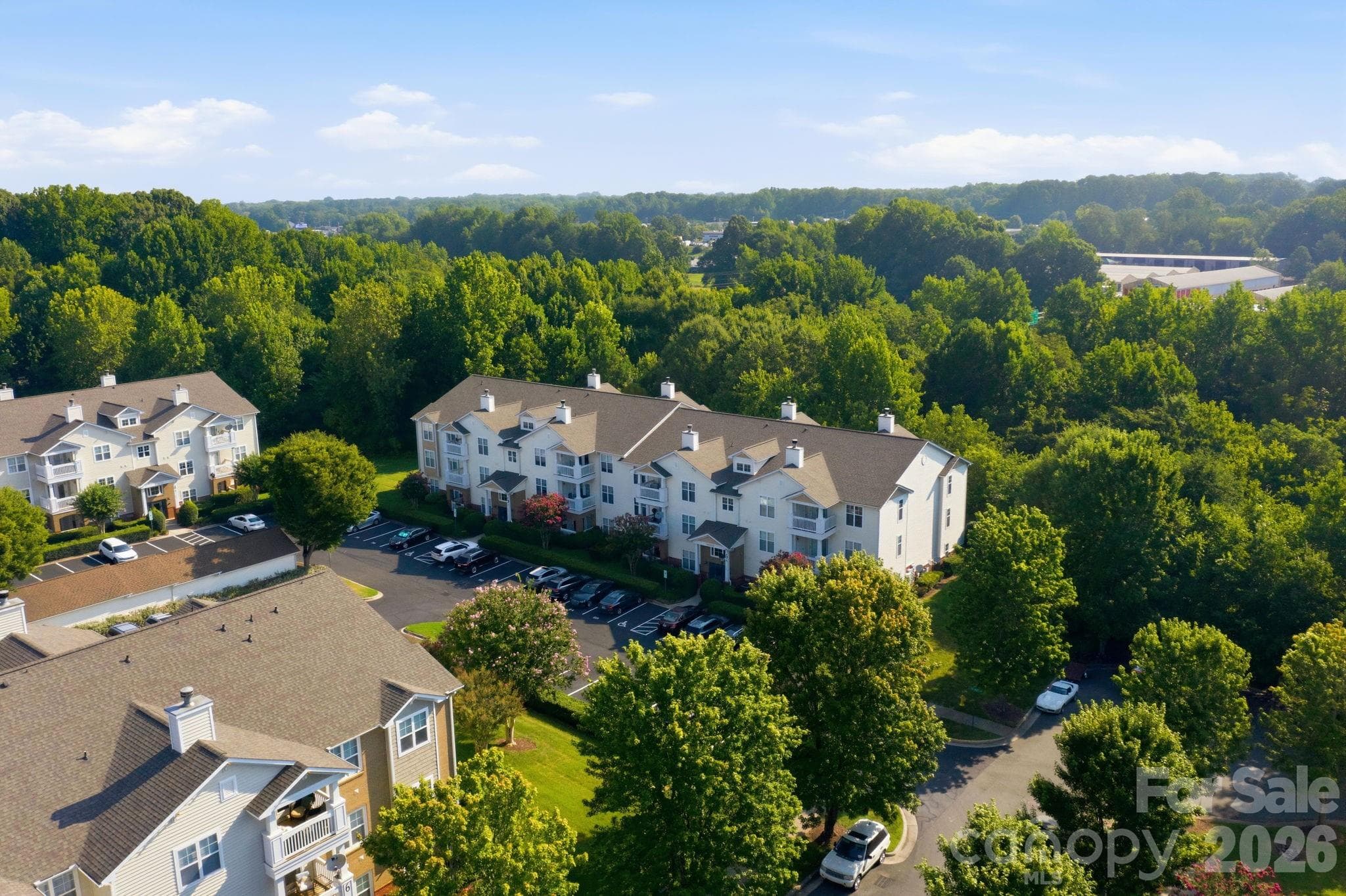 Aerial of Front of Building. Unit Location is in the Right Rear - 17257 Doe Valley Court, Cornelius