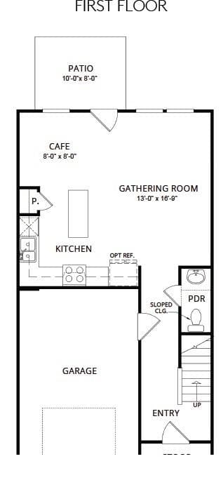 First Floor Rendering - 12116 Oak Street, Charlotte