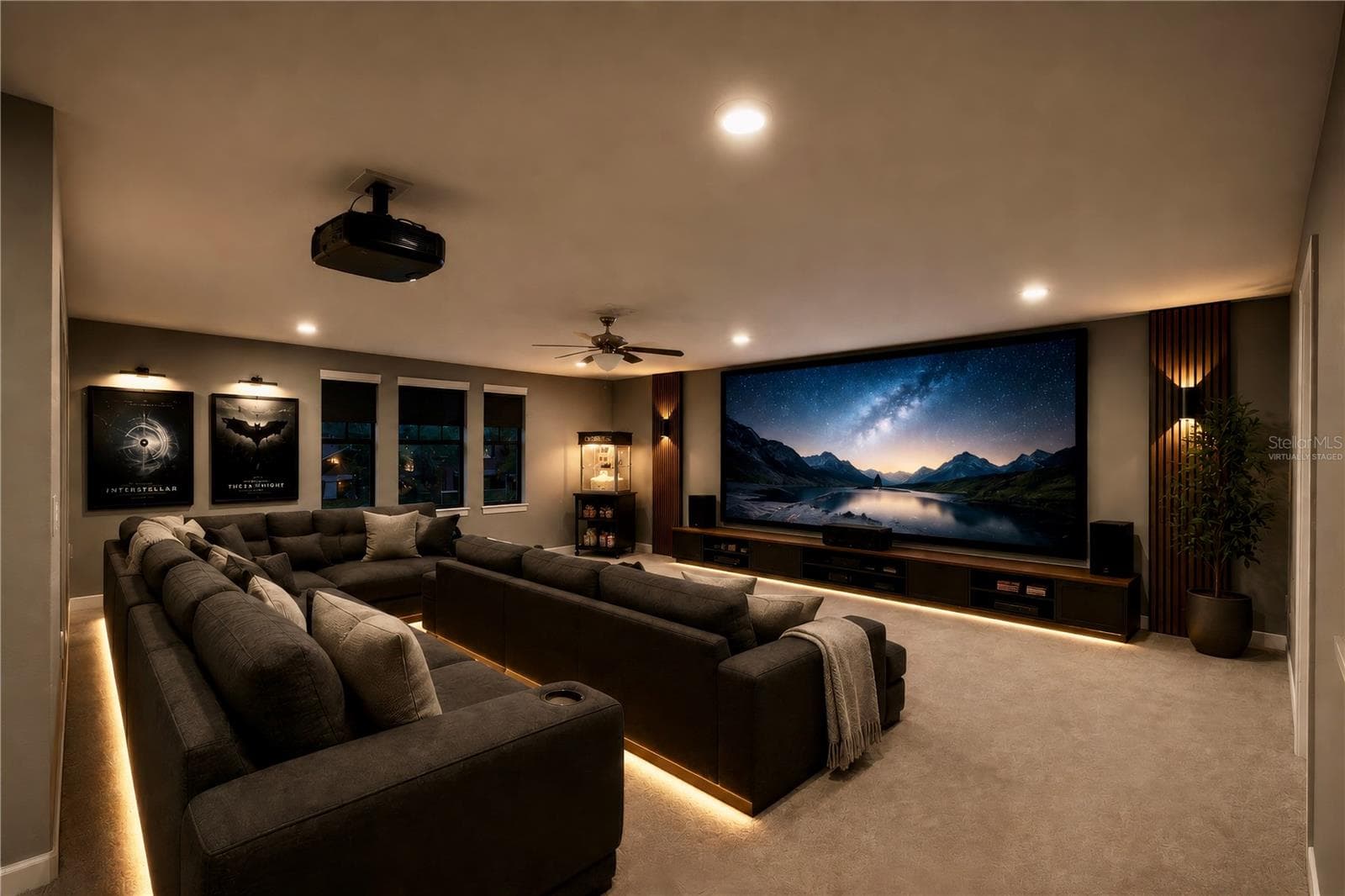 Bonus room with home theatre. Virtually staged. - 19343 PADDOCK VIEW DR, TAMPA