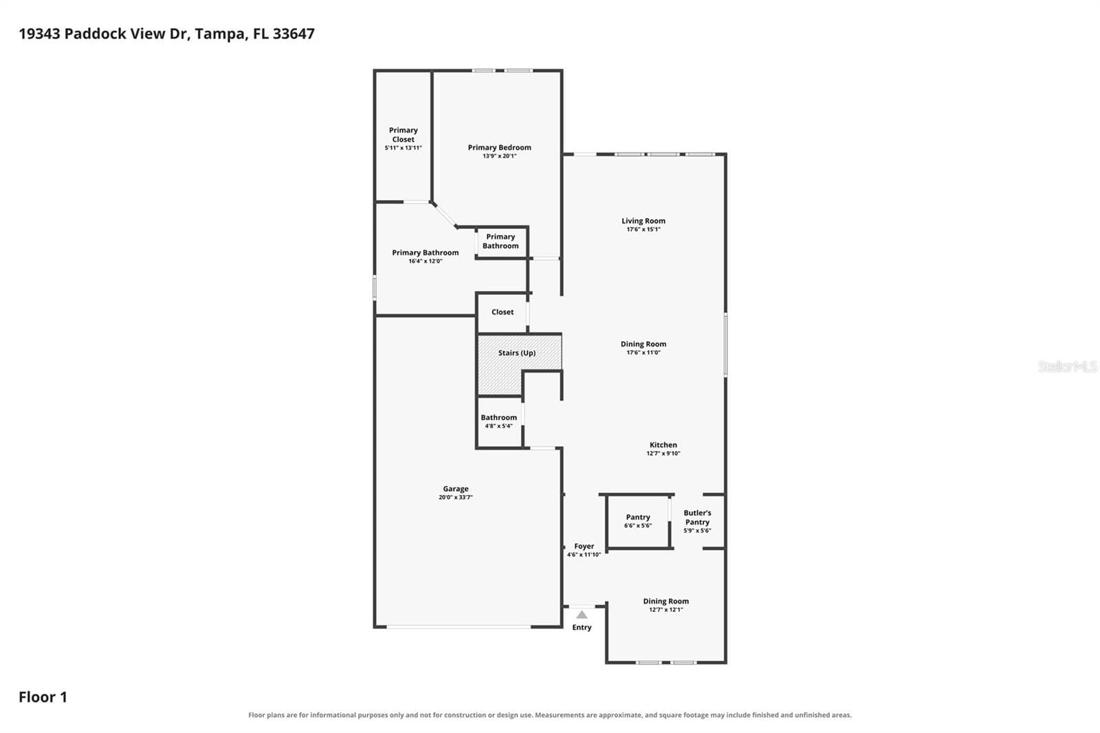 Floor plan - Floor 1 - 19343 PADDOCK VIEW DR, TAMPA