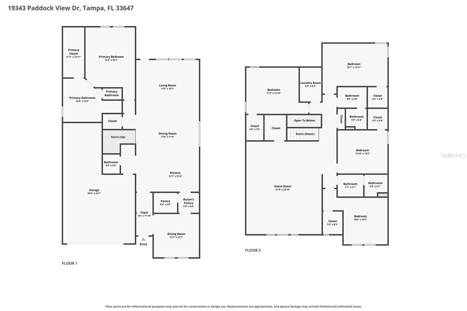 Floor plan - Combined - 19343 PADDOCK VIEW DR, TAMPA