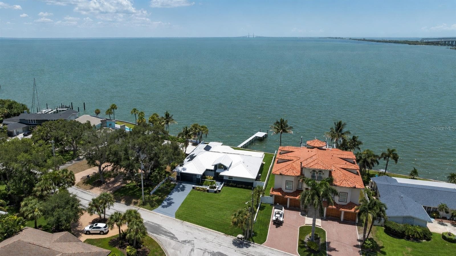Open water views and unobstructed views of the Skyway Bridge, offering a dramatic and picturesque backdrop. - 2936 68TH AVE S, ST PETERSBURG