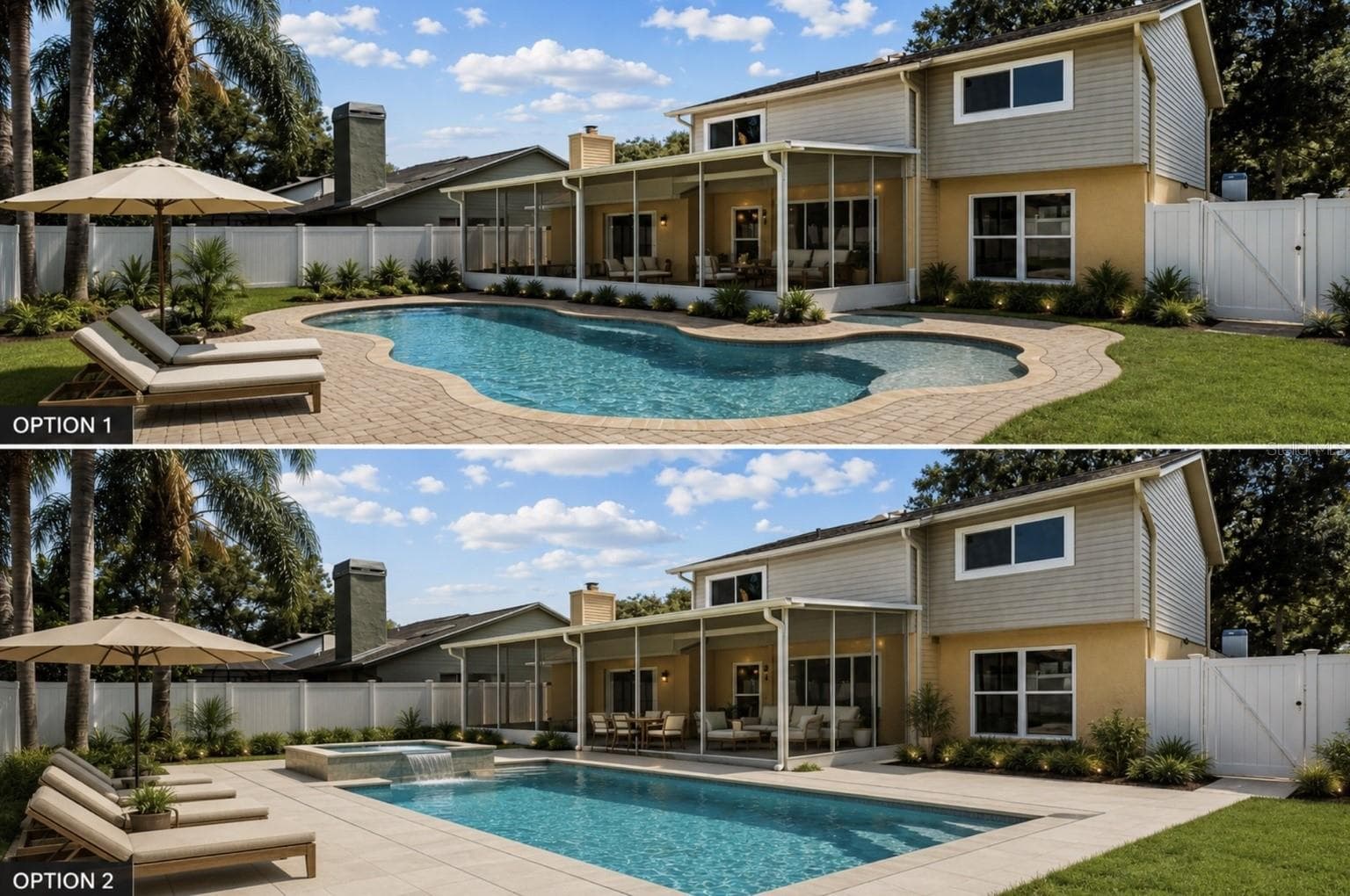 Potential Pool Options. Virtual Staging. - 10904 AUTUMN OAK PL, TAMPA