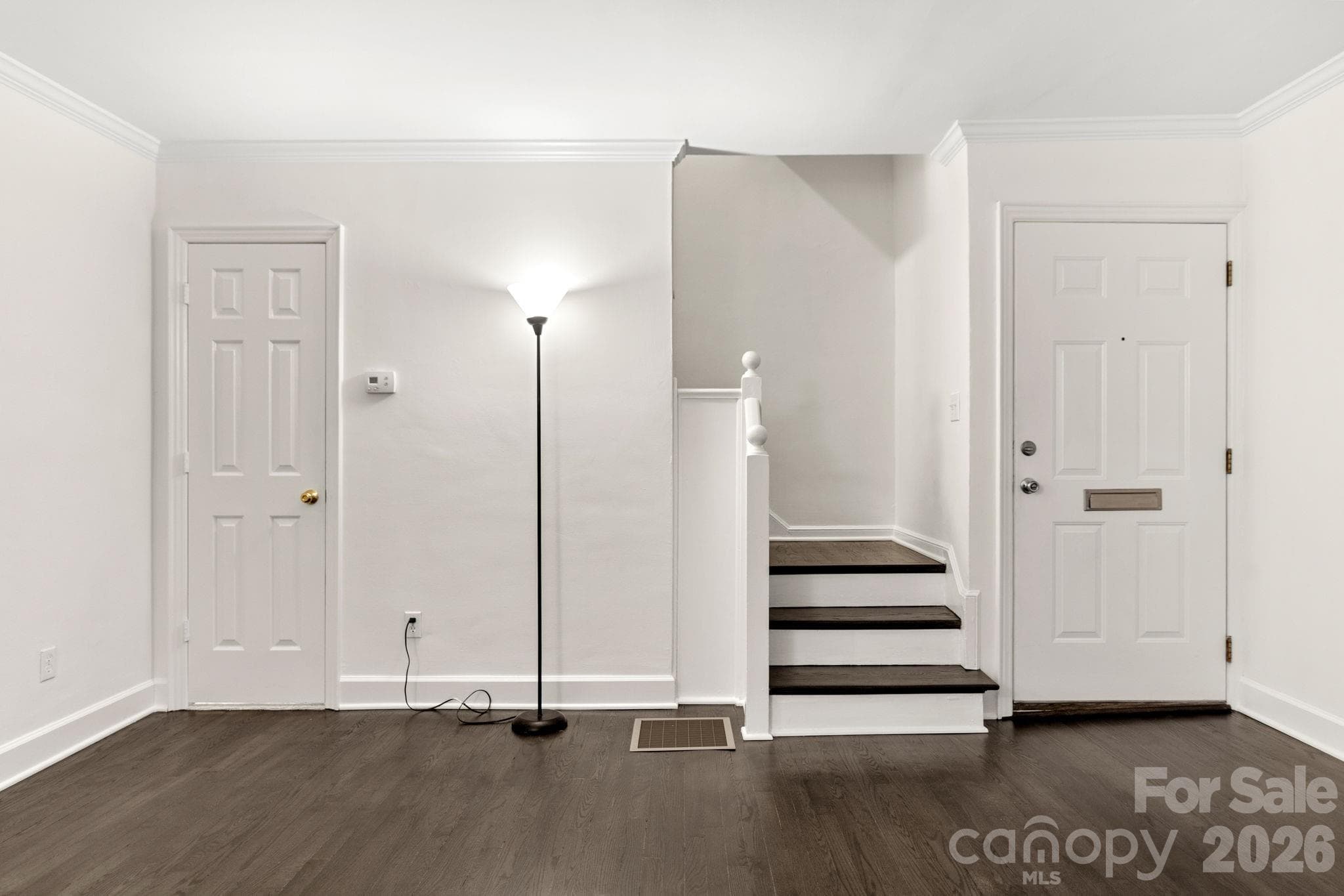 Gorgeous Hardwoods and fresh paint. Closet located beside steps - 212 Wakefield Drive, Charlotte