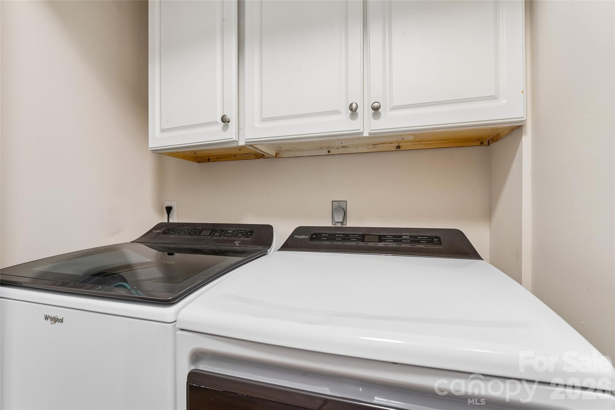 Laundry room in hallway W/ added storage cabinets - 1806 Fairlawn Court, Rock Hill