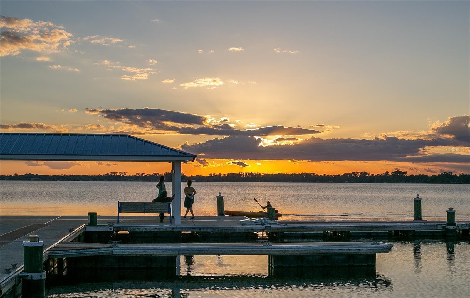 Sunset over Lake Dora at the Mount Dora city docks. - 8027 SAINT ANDREWS WAY, MOUNT DORA