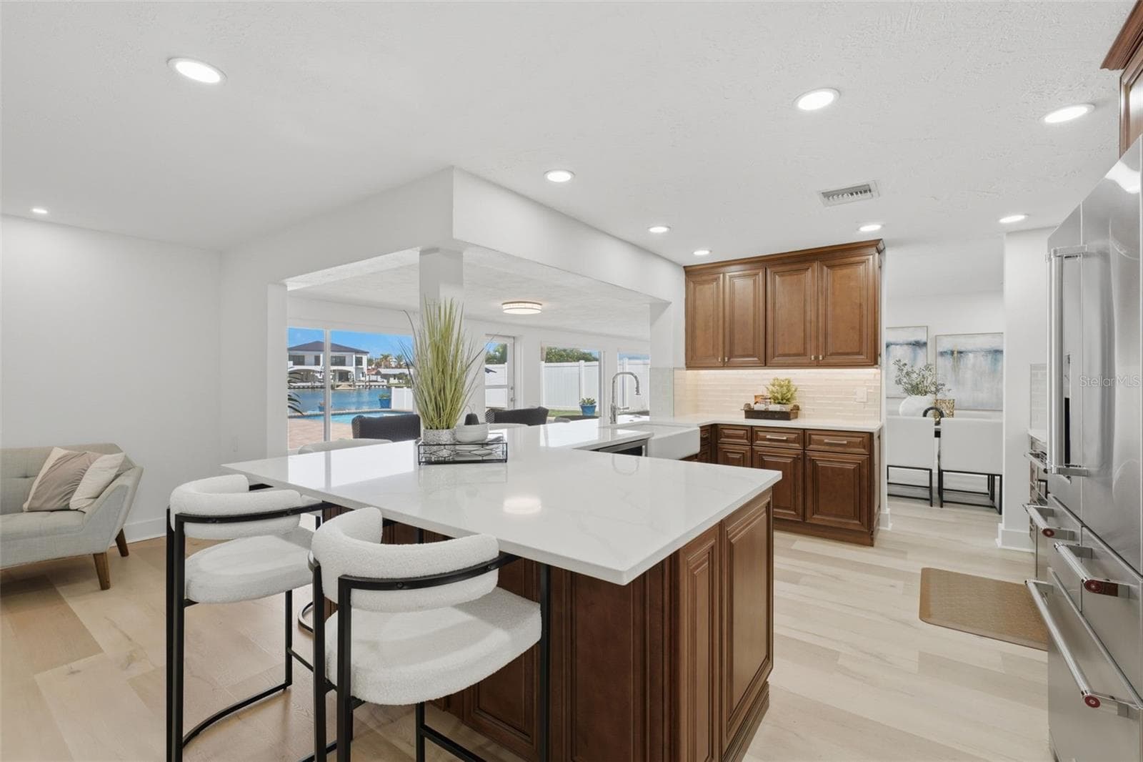 Open Kitchen with Quartz Countertops - 6414 2ND PALM PT, ST PETE BEACH