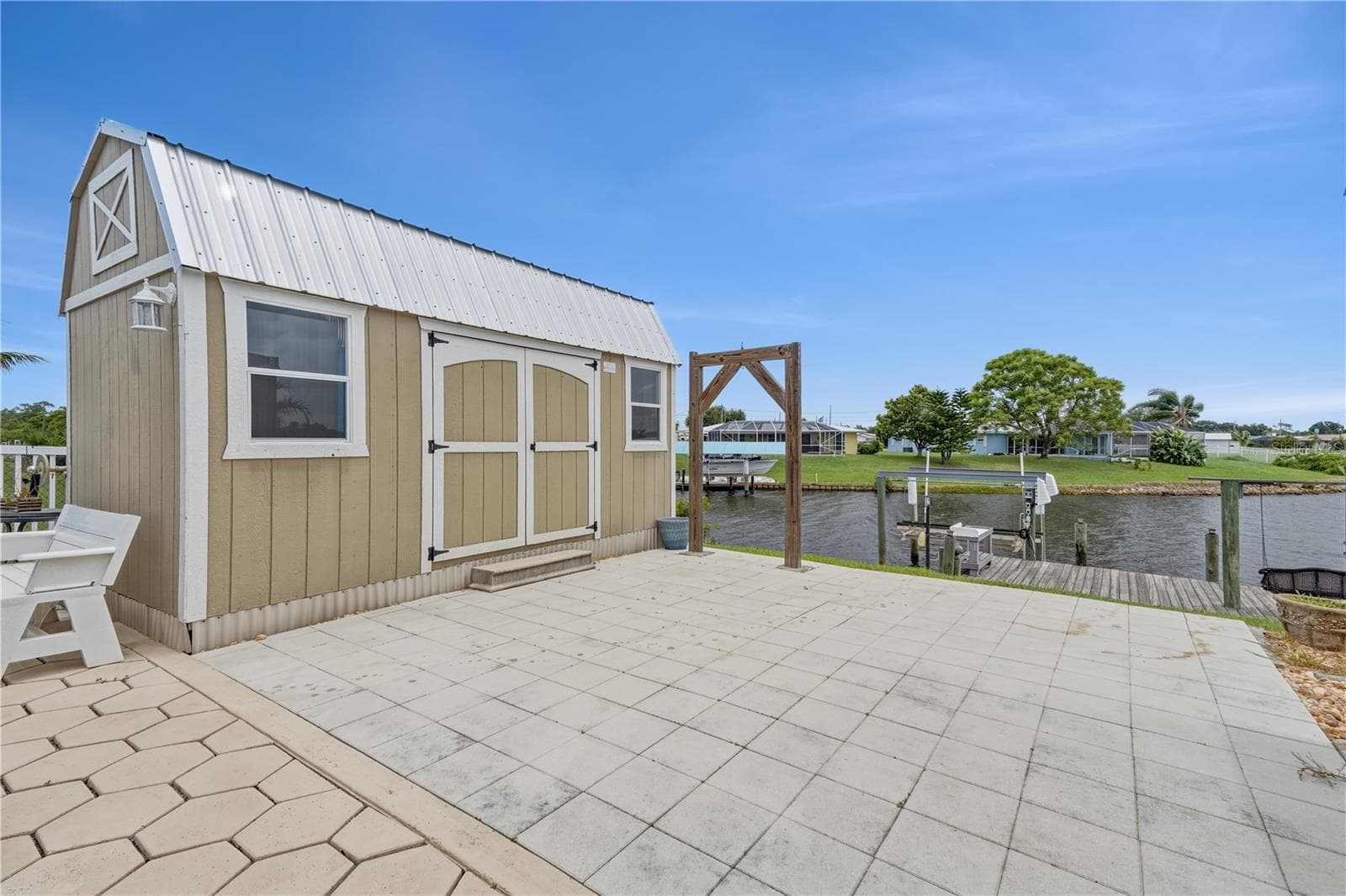 Waterfront Patio with Industrial Shed & Direct Gulf Access Views - 2284 BROAD RANCH DR, PORT CHARLOTTE