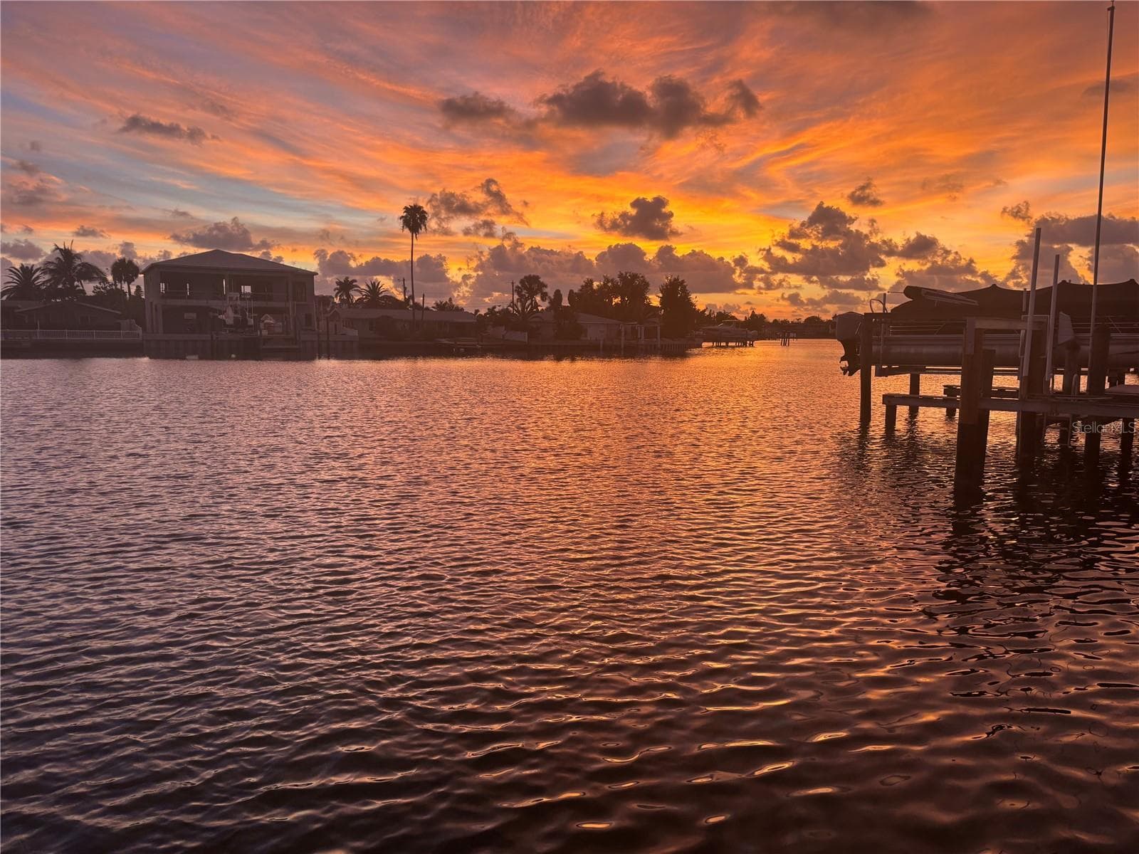 Sunset from Dock - 6414 2ND PALM PT, ST PETE BEACH